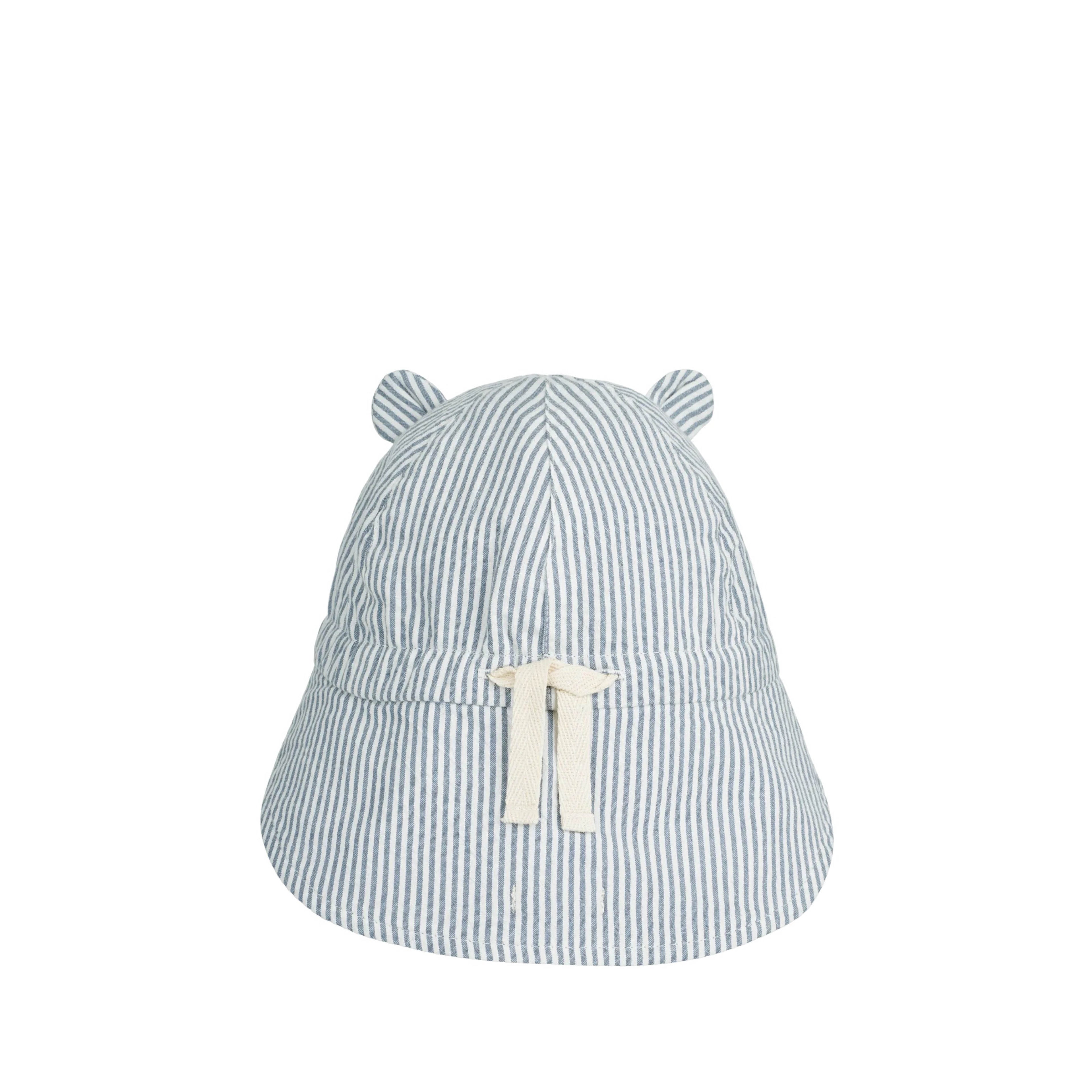 Sonnenhut Gorm in blue wave/creme de la creme gestreift