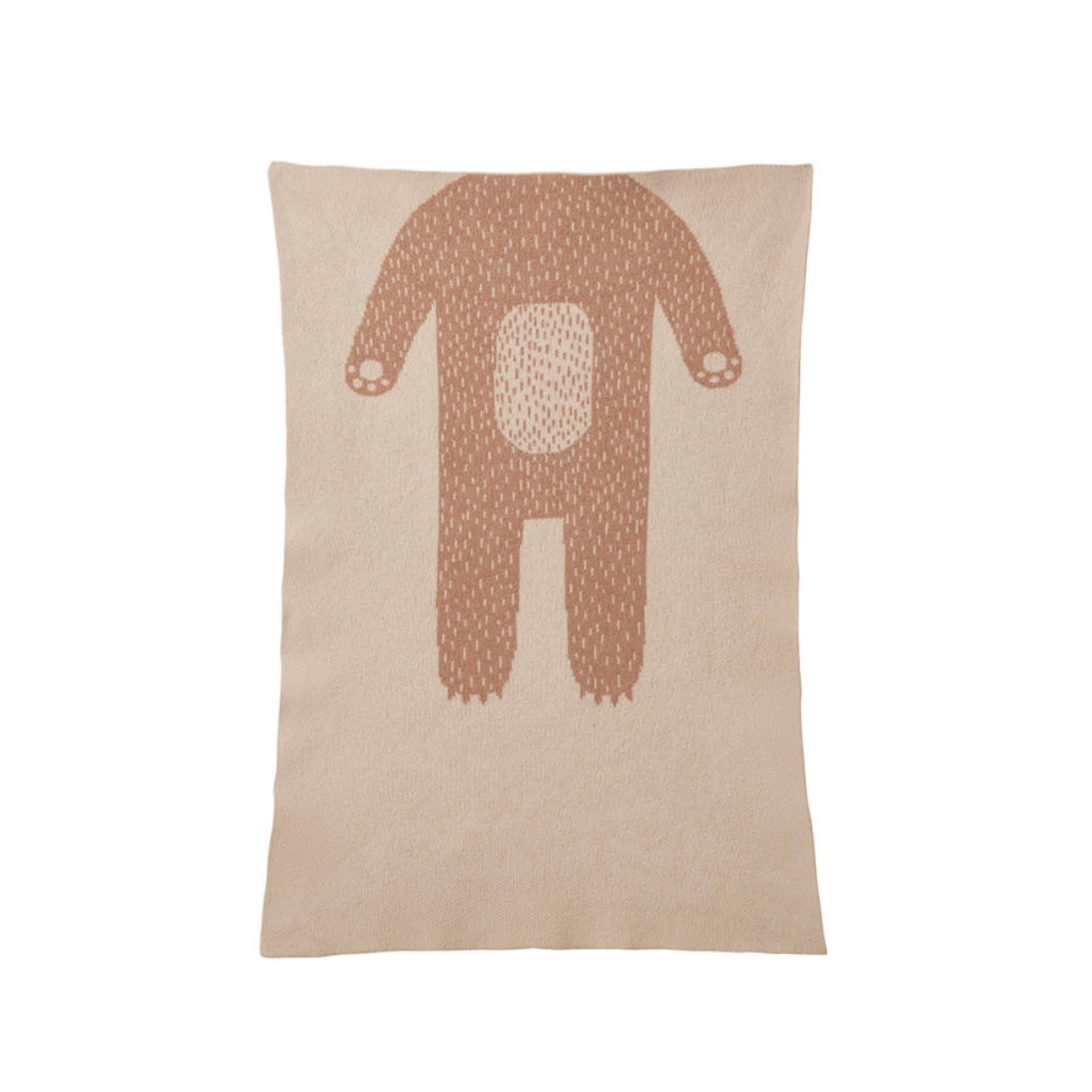 Wolldecke, Bär in oatmeal & brown