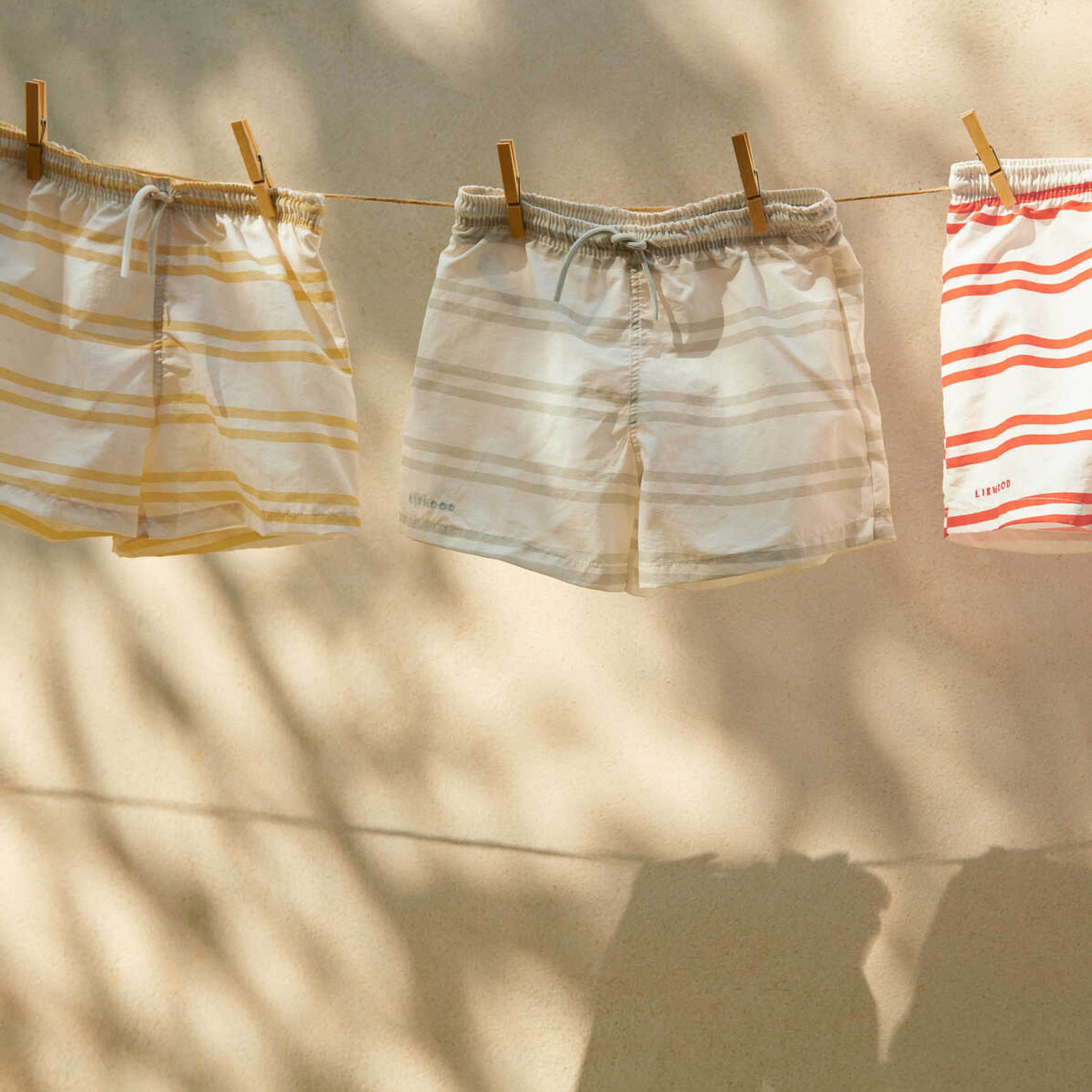 Duke Badehose in stripe creme de la creme/jojoba