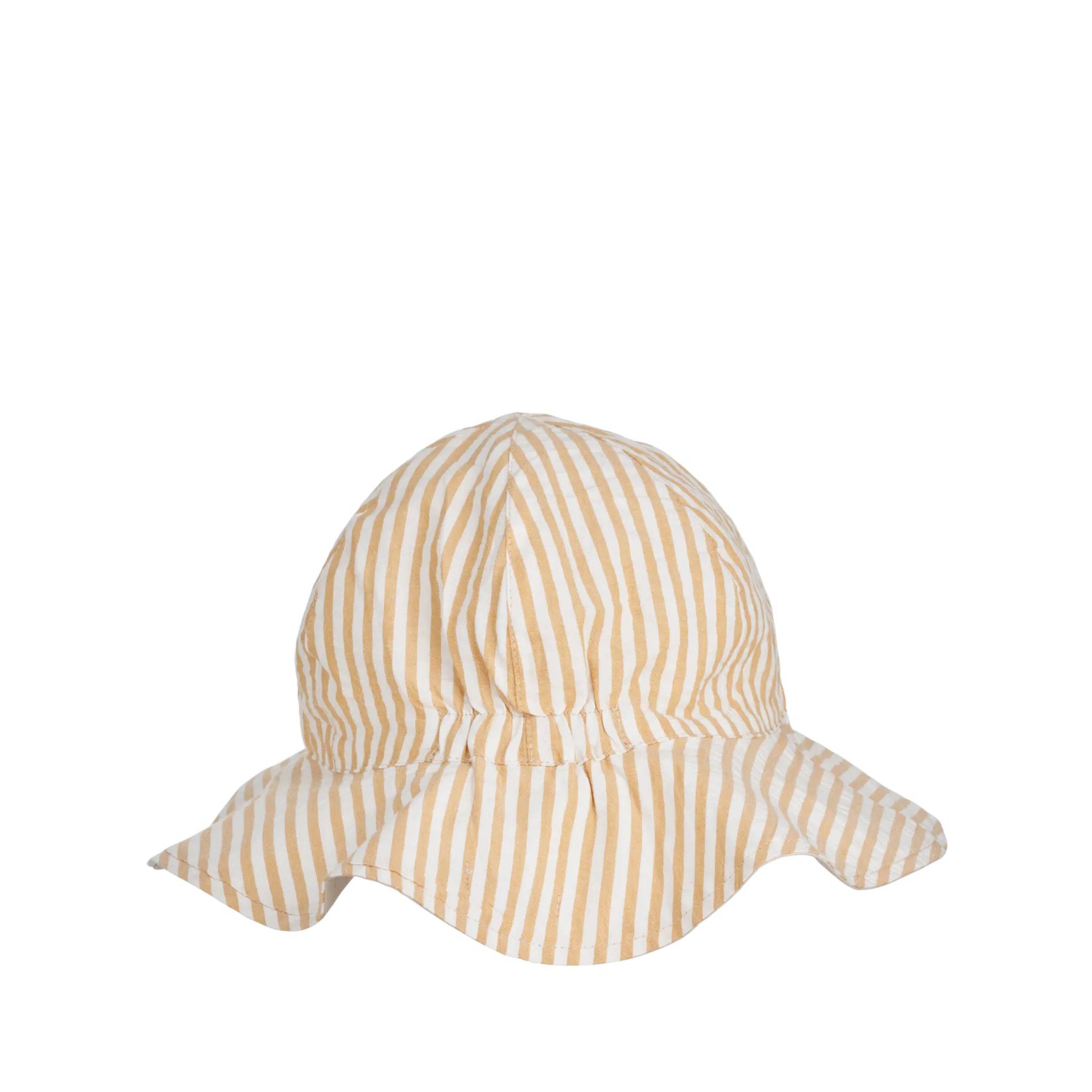 Umdrehbarer Sonnenhut Amelia in yellow mellow/creme de la creme gestreift