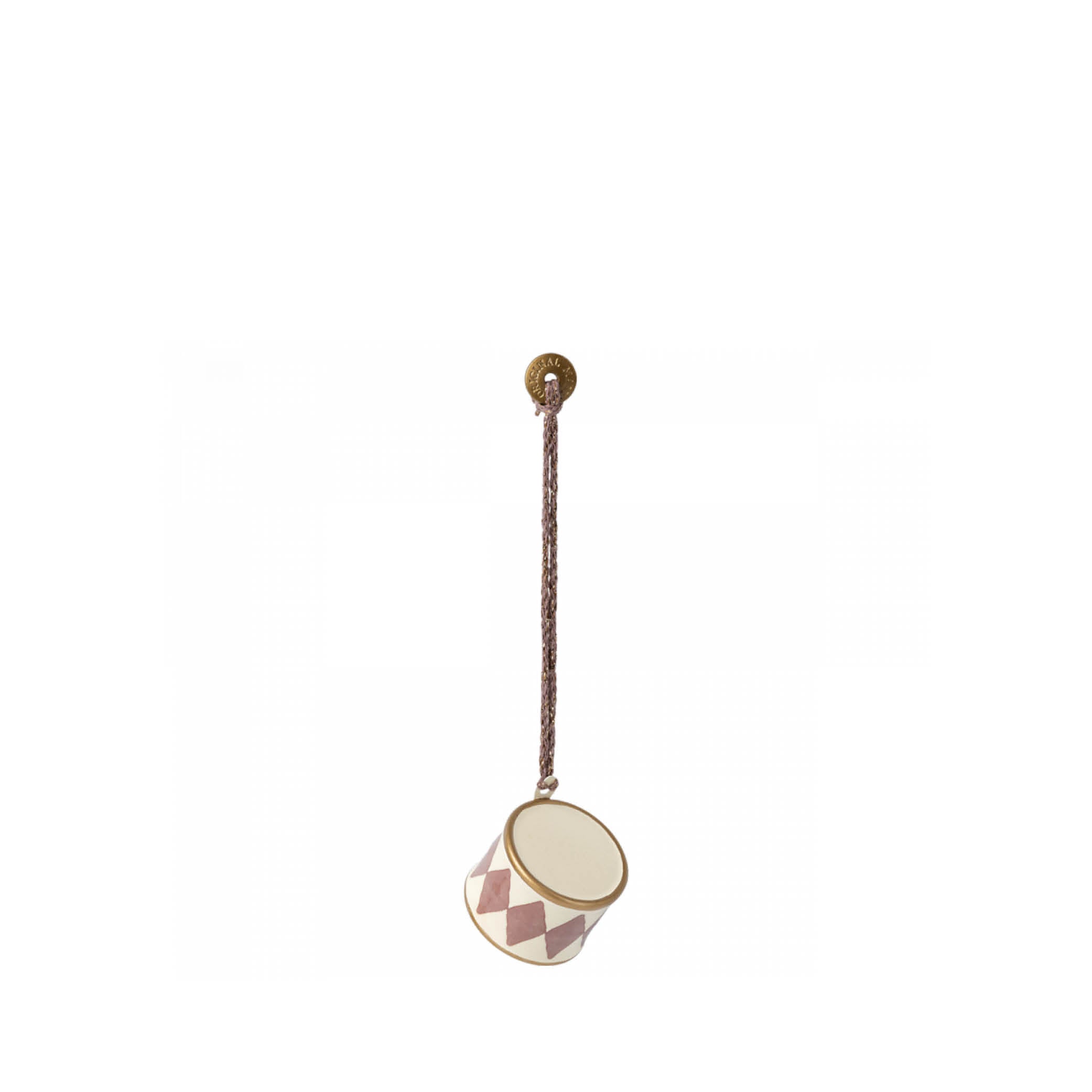 Metallornament, kleine lila Trommel