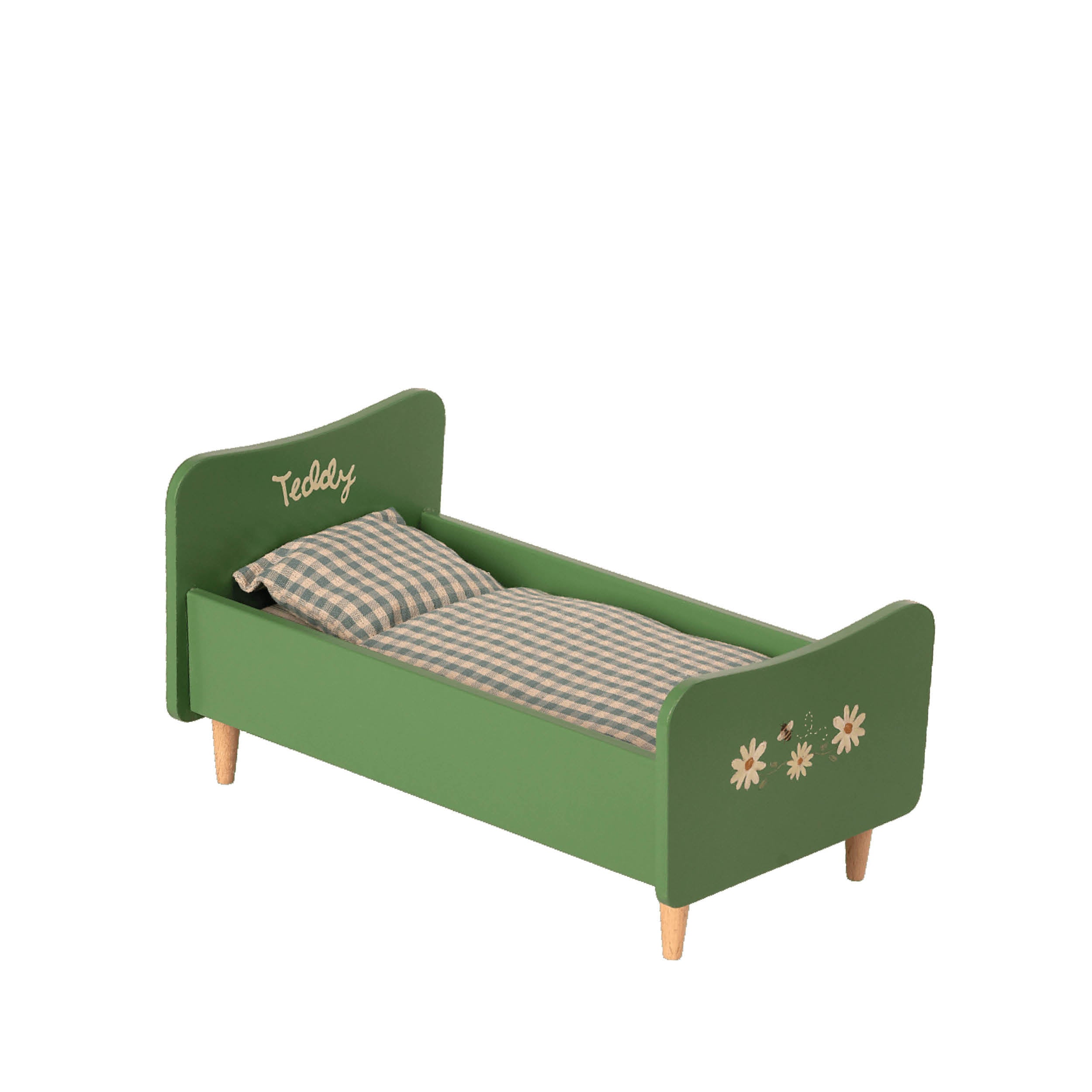Miniature Furniture, Holzbett für Papa Teddy