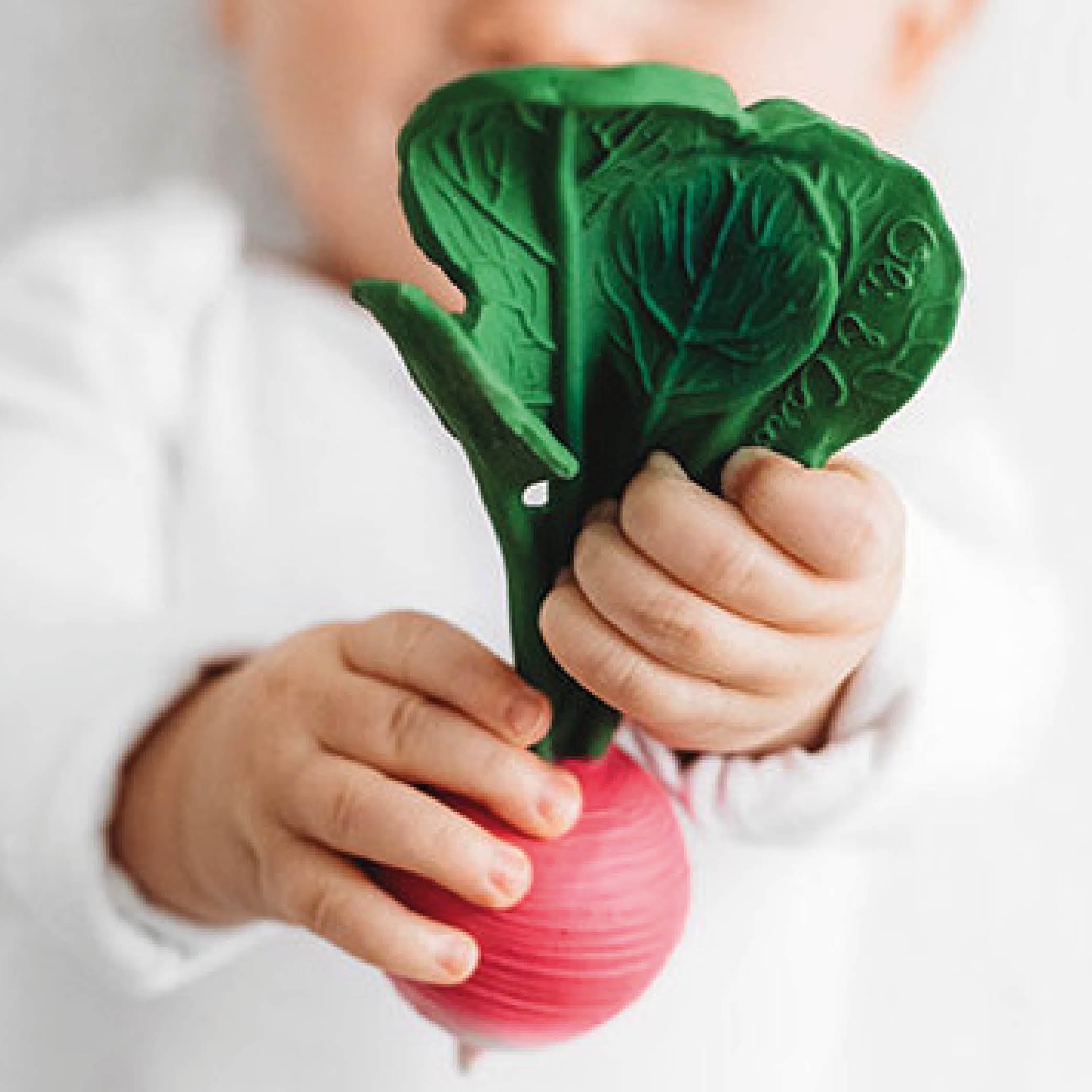 Baby Beißring Teether Oli & Carol Ramona das Radieschen aus Naturkautschuk und von Hand bemalt mit speiseechten Farben - 100% natürlich von Oli und Carol bei kinder und konsorten Düsseldorf