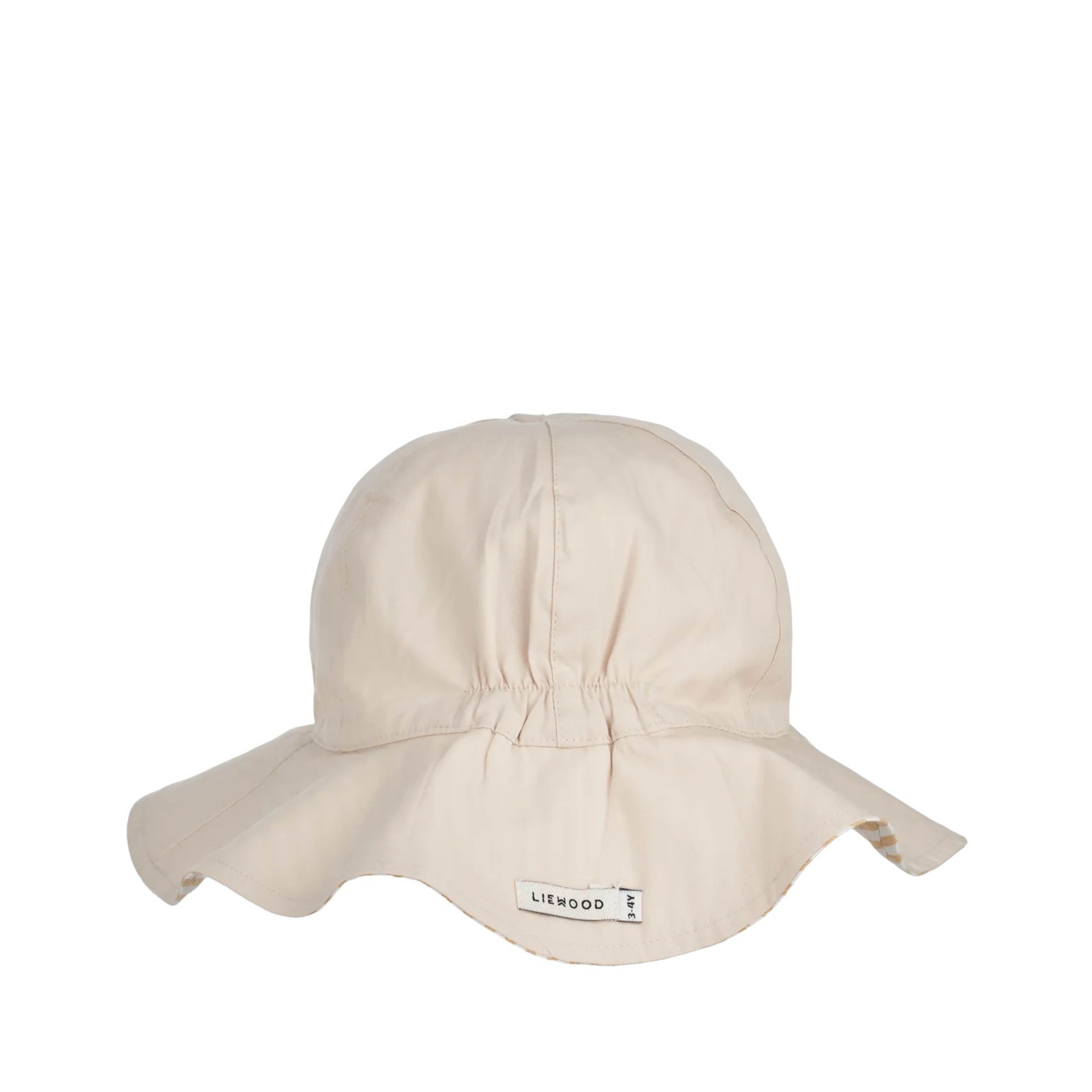 Umdrehbarer Sonnenhut Amelia in yellow mellow/creme de la creme gestreift