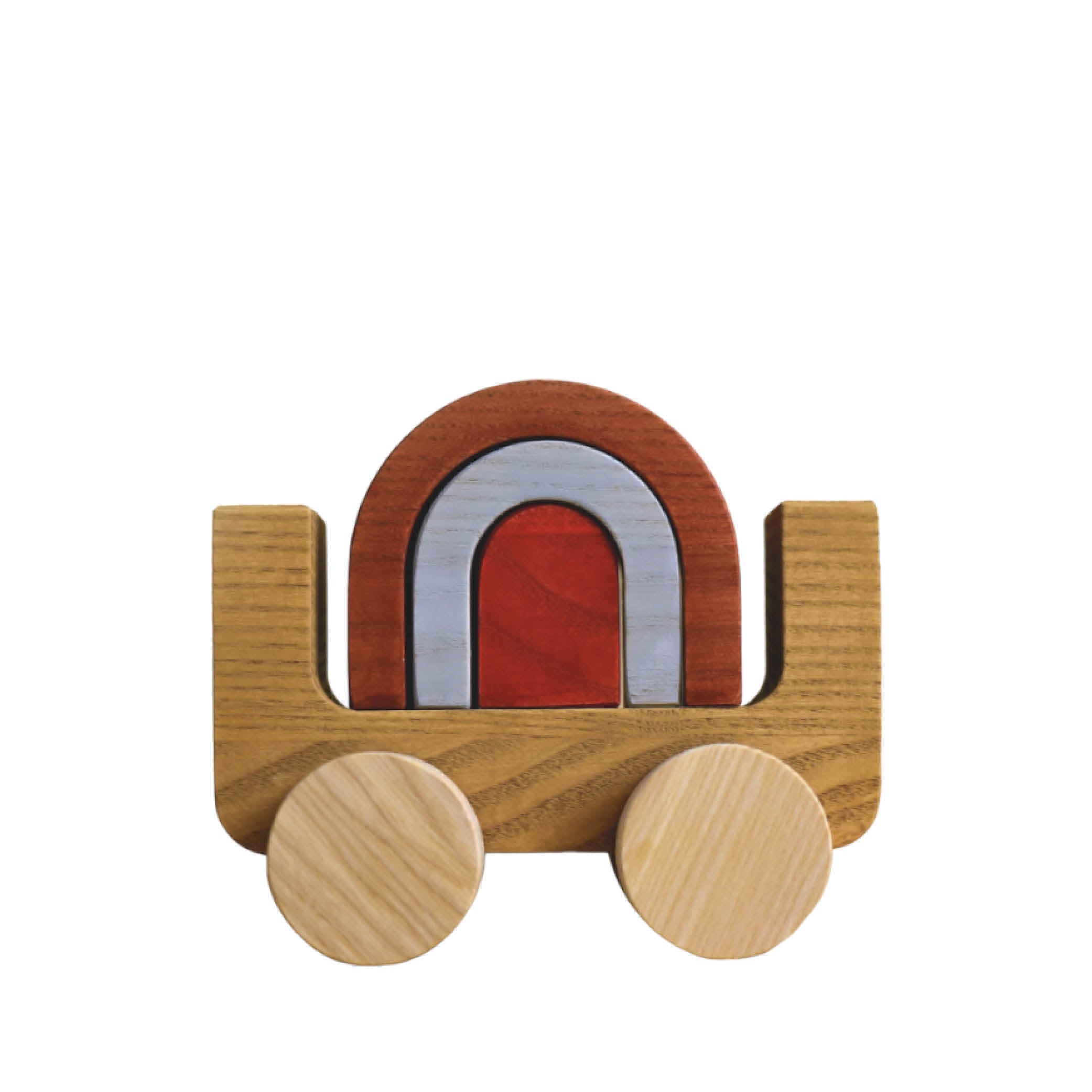 Kinder und Kleinkinder Regenbogen Auto aus Holz mit speiseechten Farben von Min Min Copenhagen bei kinder & konsorten in Düsseldorf Germany Deutschland