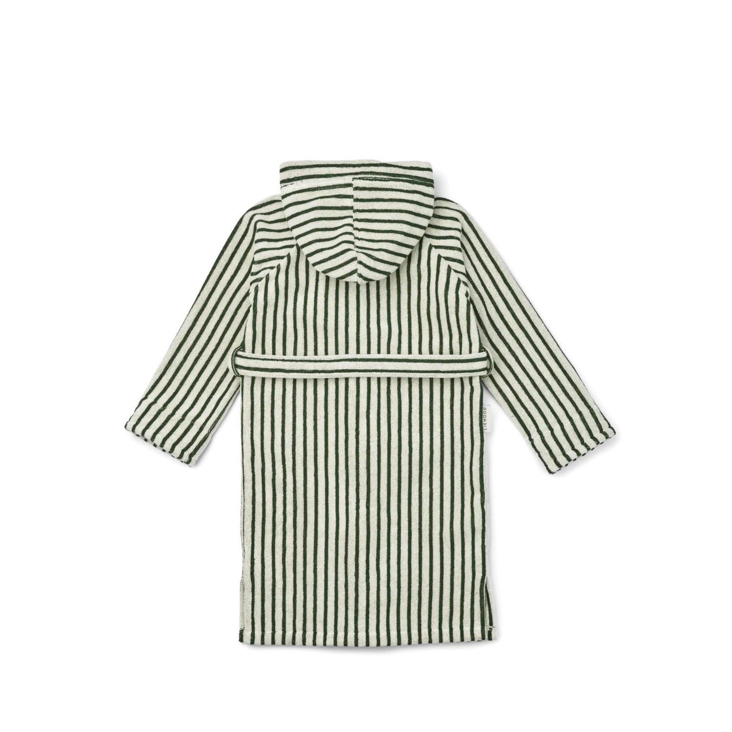 Bademantel Leo in garden green/creme de la creme gestreift