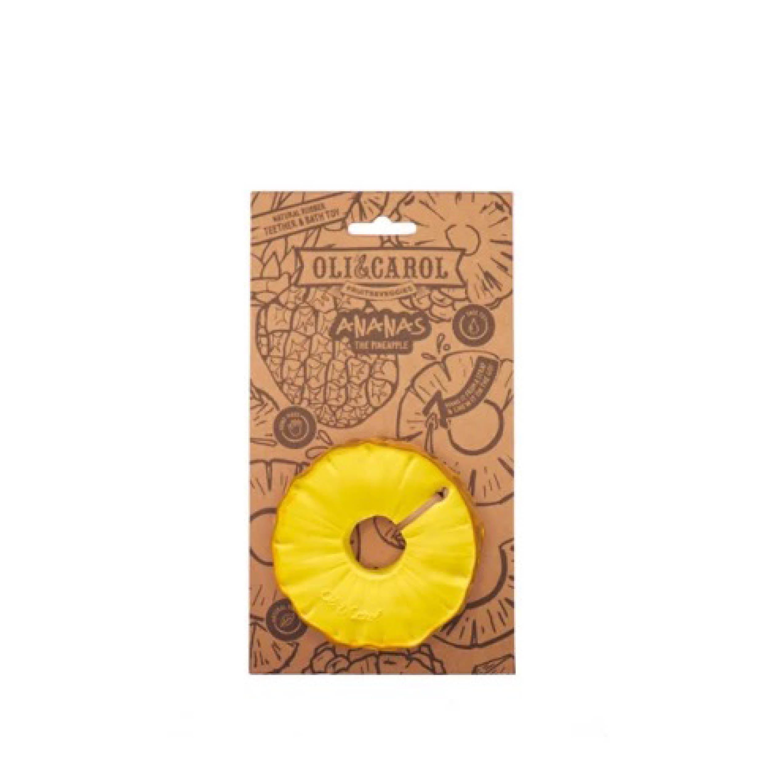 Baby Beißring Teether Oli & Carol Pineapple die Ananas aus Naturkautschuk und von Hand bemalt mit speiseechten Farben - 100% natürlich von Oli und Carol bei kinder und konsorten Düsseldorf
