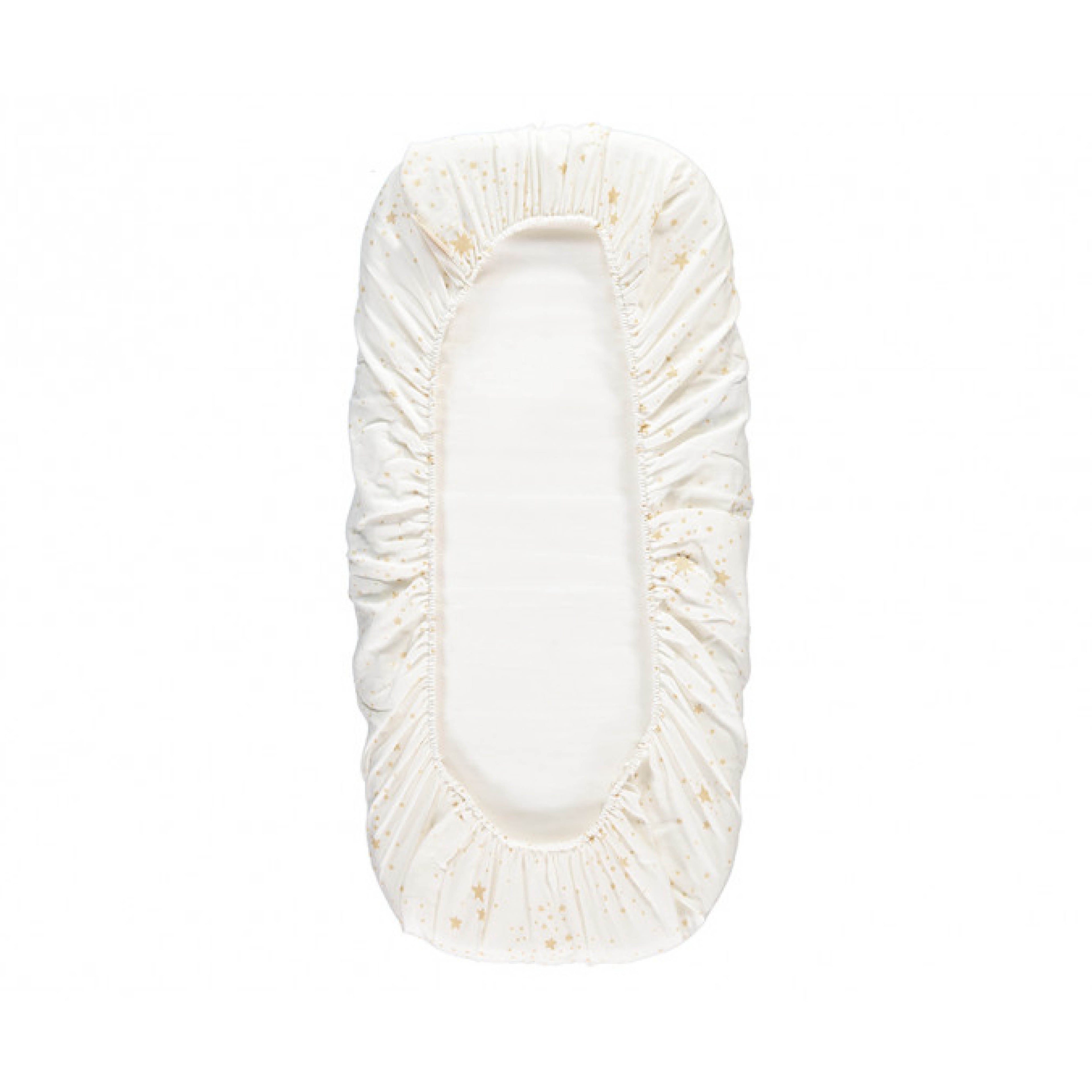 Baby Spannbettlaken Melody in gold stella/white