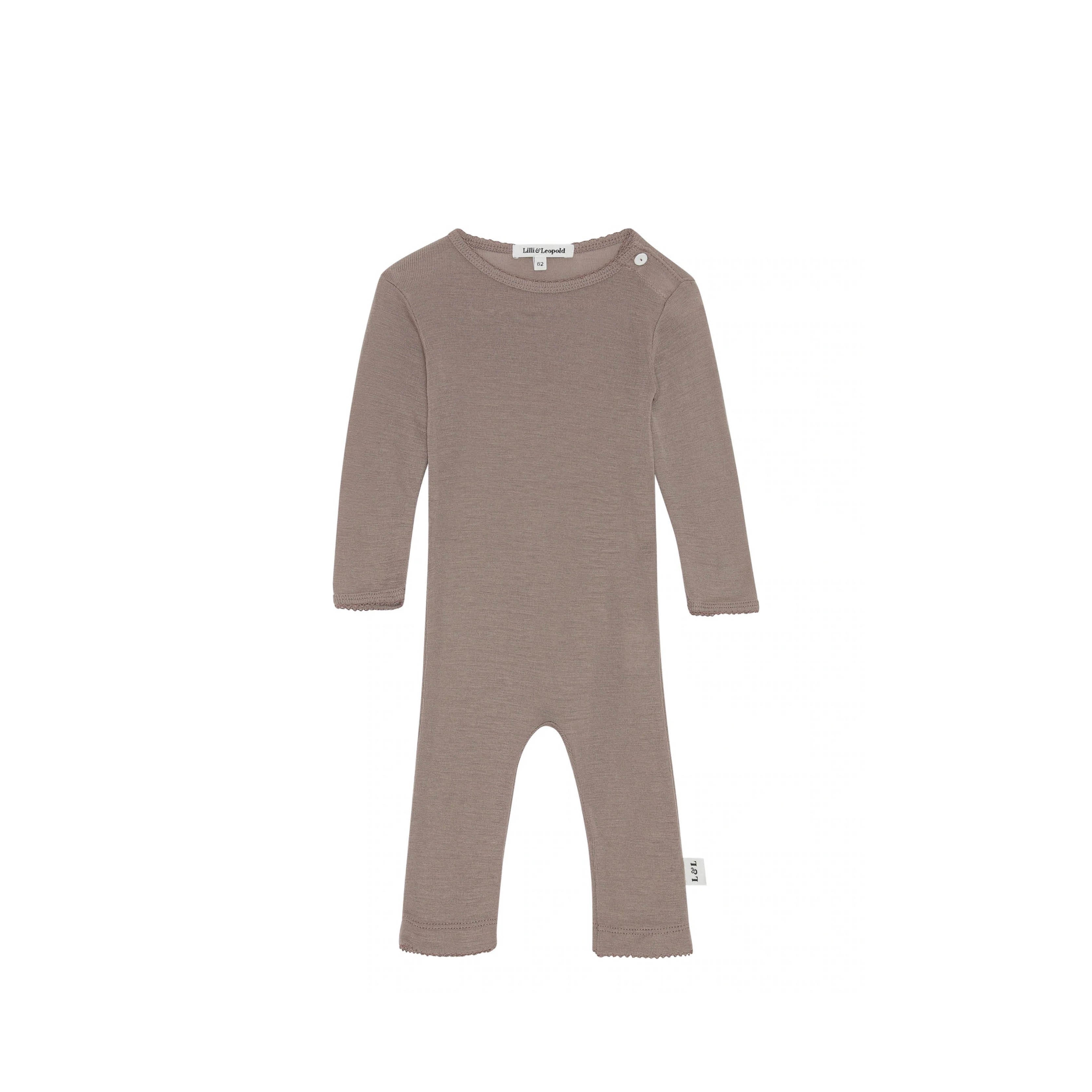Baby Onesie aus Merinowolle in nutmeg