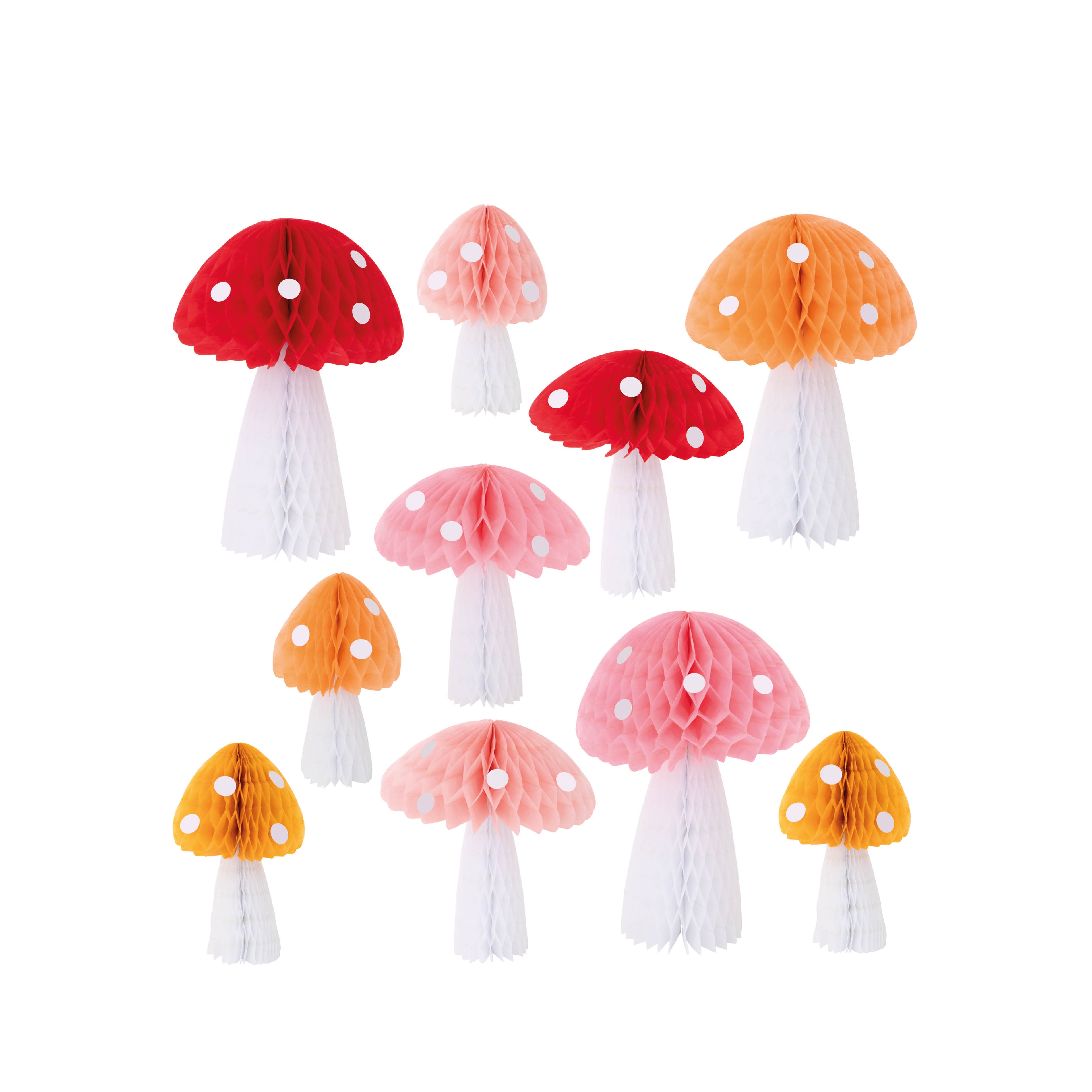 Home decoration - 10er Set Fliegenpilze Pilze Waben Dekorationen für Zuhause von Meri Meri Partyartikel bei kinder & konsorten düsseldorf