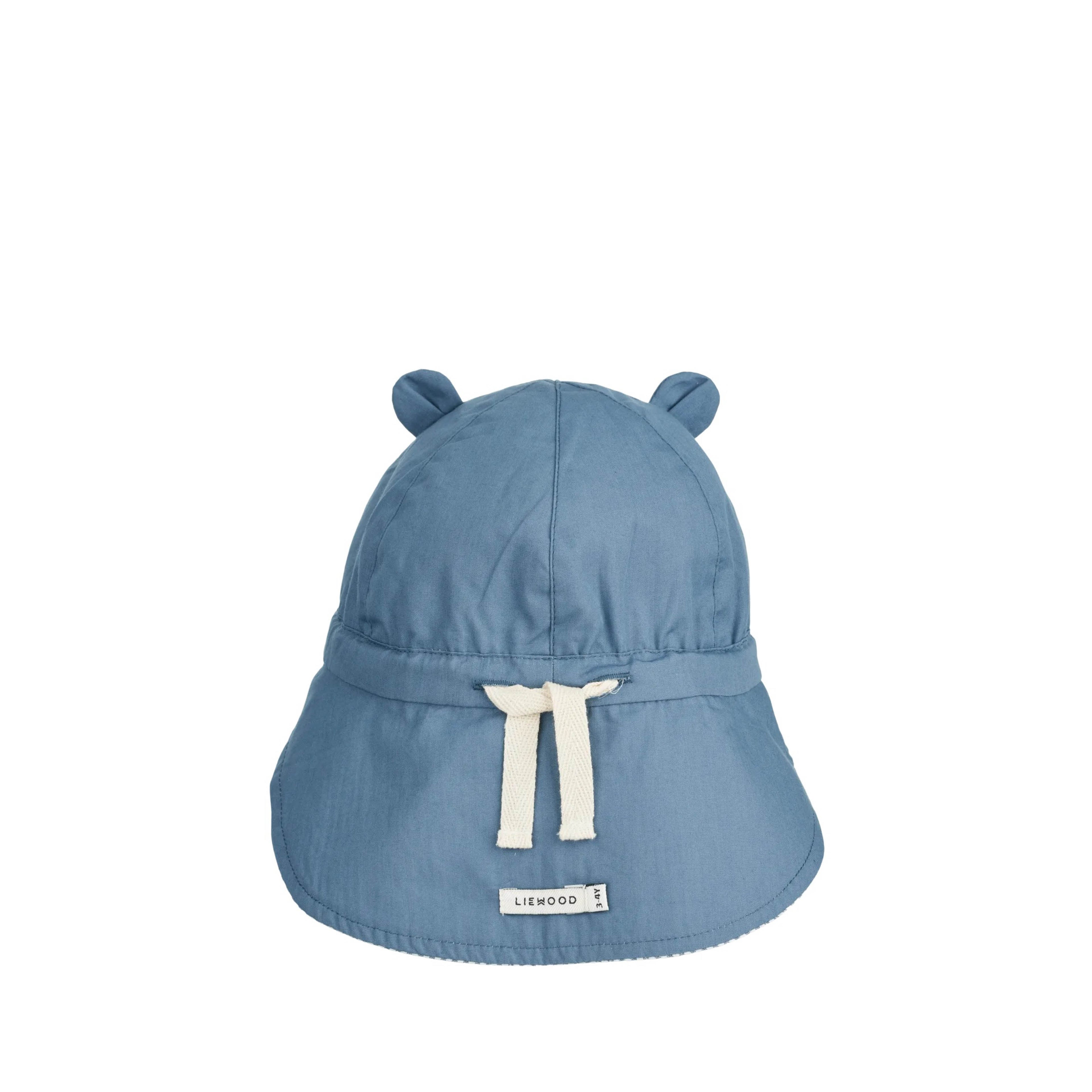 Sonnenhut Gorm in blue wave/creme de la creme gestreift