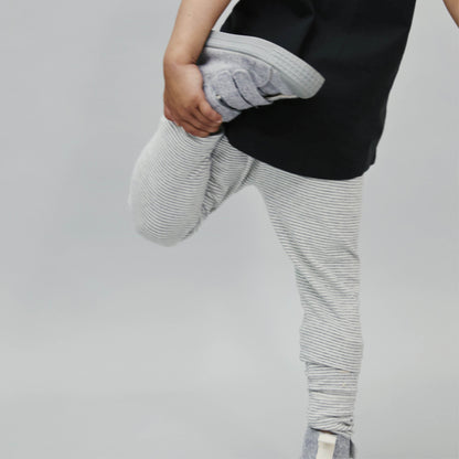 Leggings in grey melange/cream