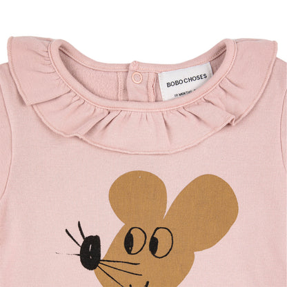 Collared long-sleeve Baby Body with Mouse