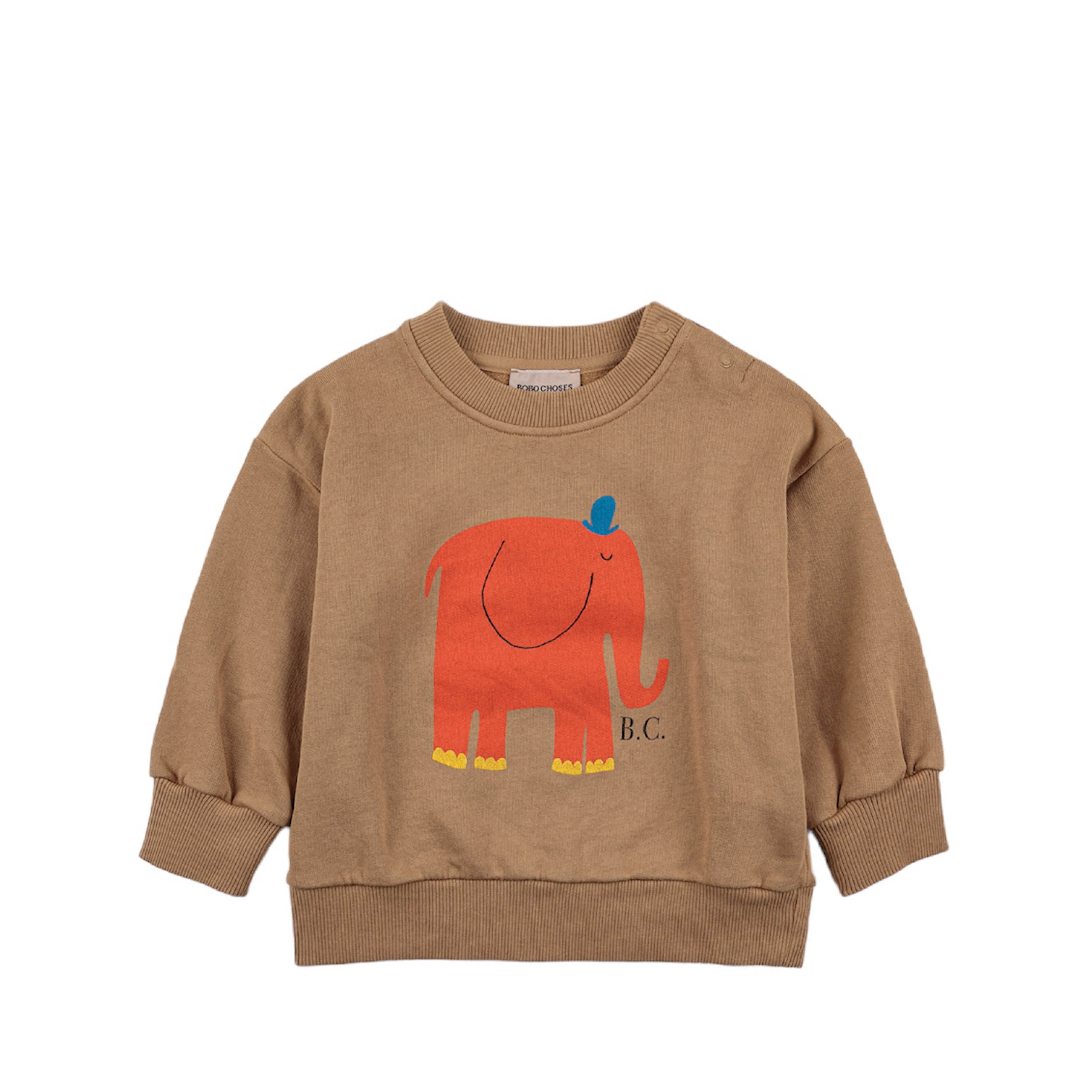 Long-sleeved Baby Sweater with Elephant