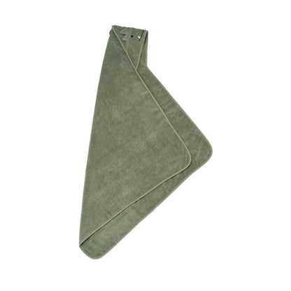 Hooded Towel in faune green