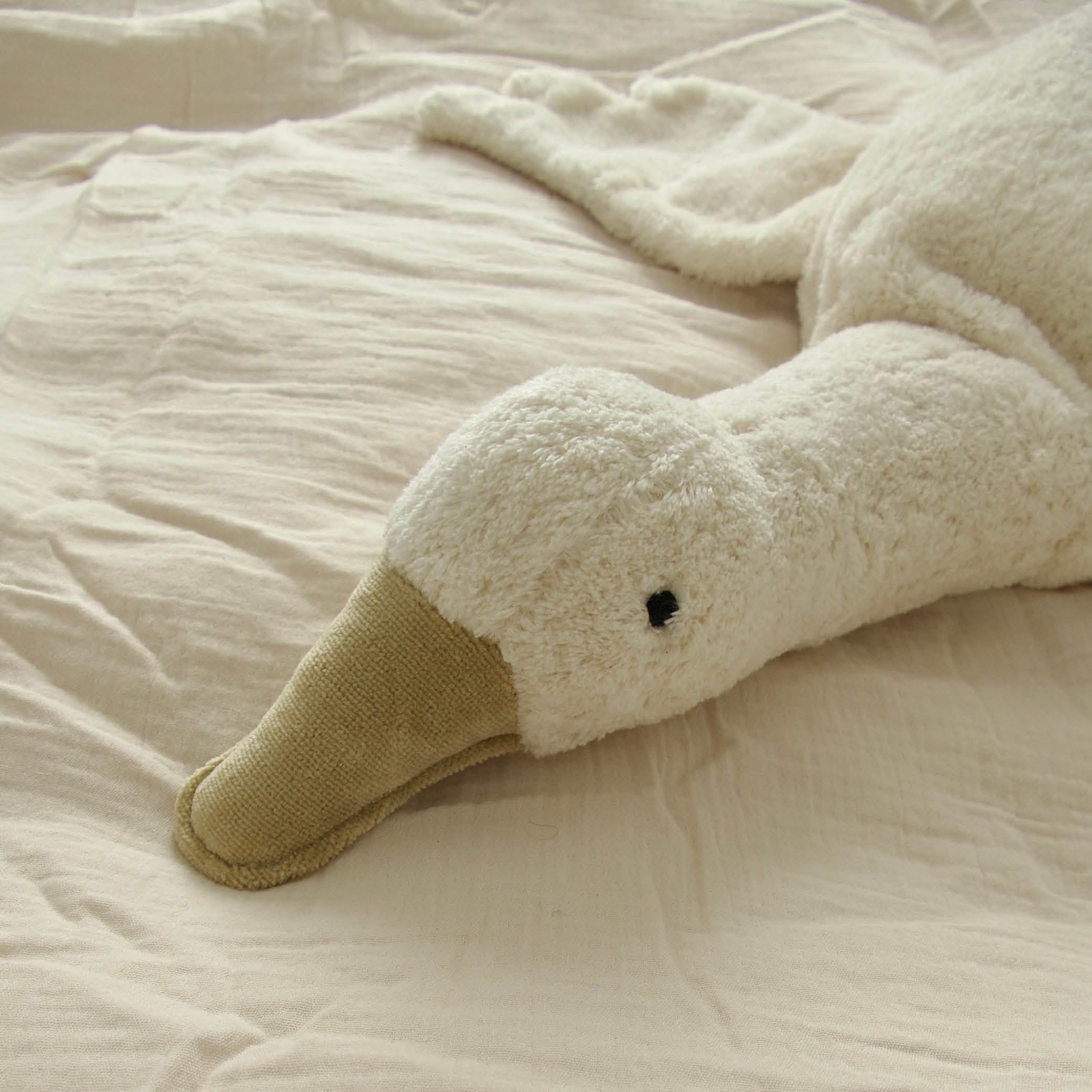 Cuddly Toy with Spelled chaff, big white Goose