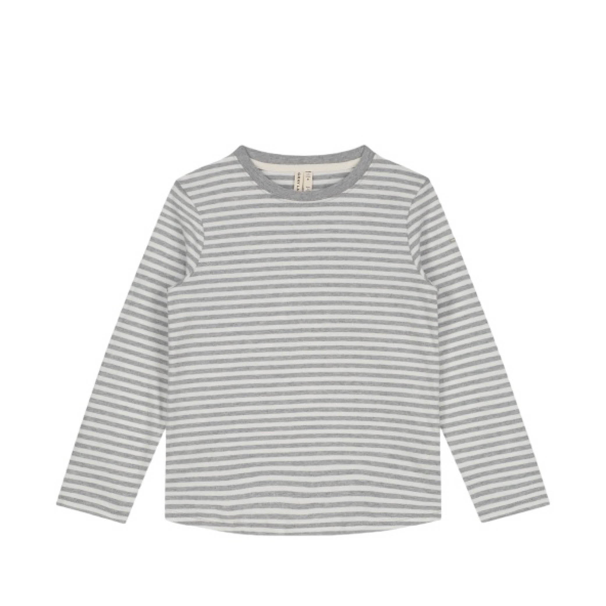 Long-sleeved T-Shirt in grey melange/off white