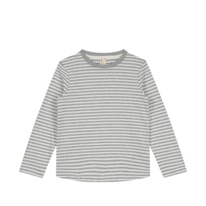 Long-sleeved T-Shirt in grey melange/off white