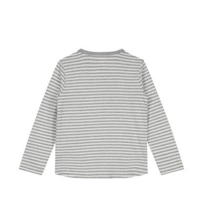 Long-sleeved T-Shirt in grey melange/off white