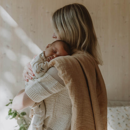 Muslin Swaddle Blanket in hay