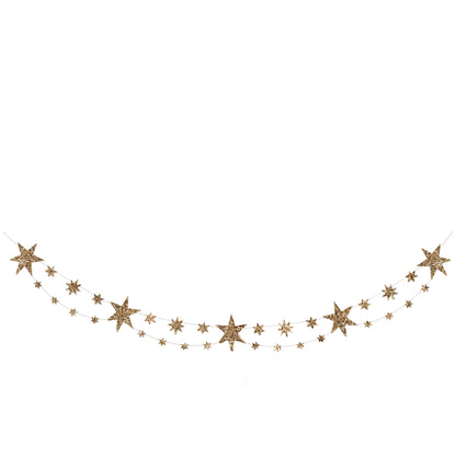 Gold Glitter Star Garland