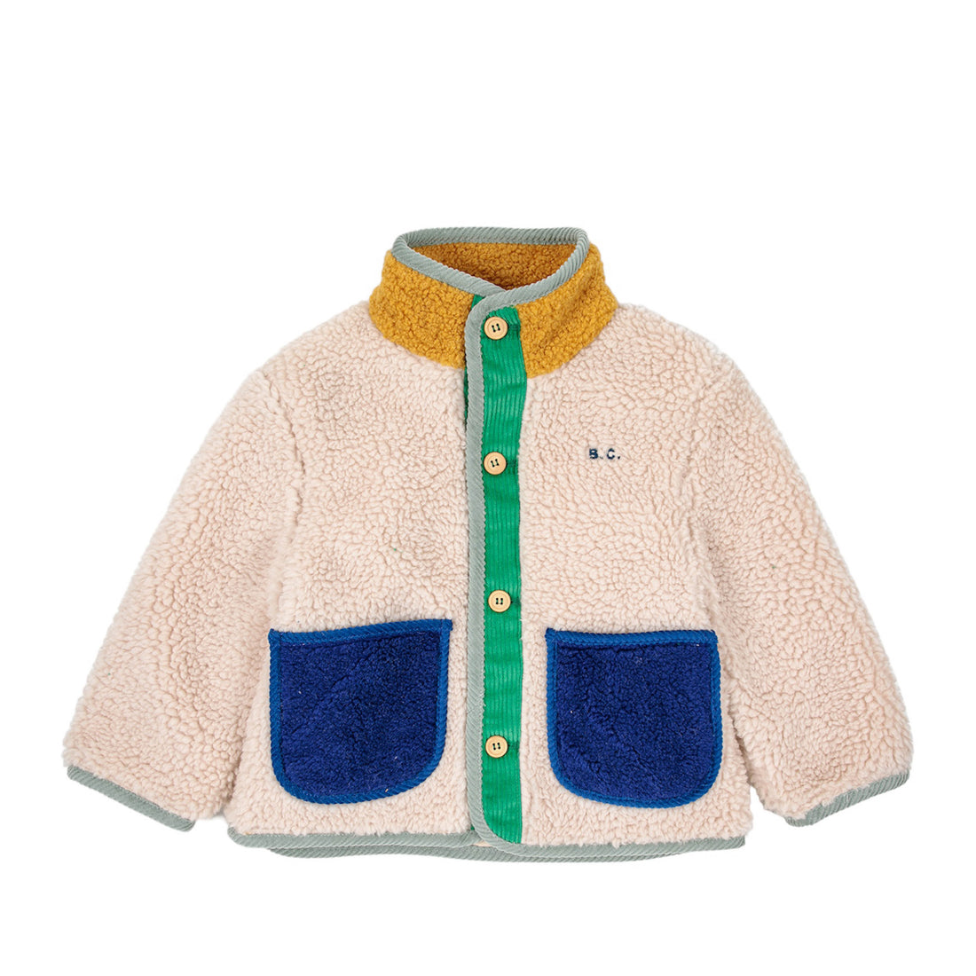 Baby Lambskin Jacket with Color Block Optic 