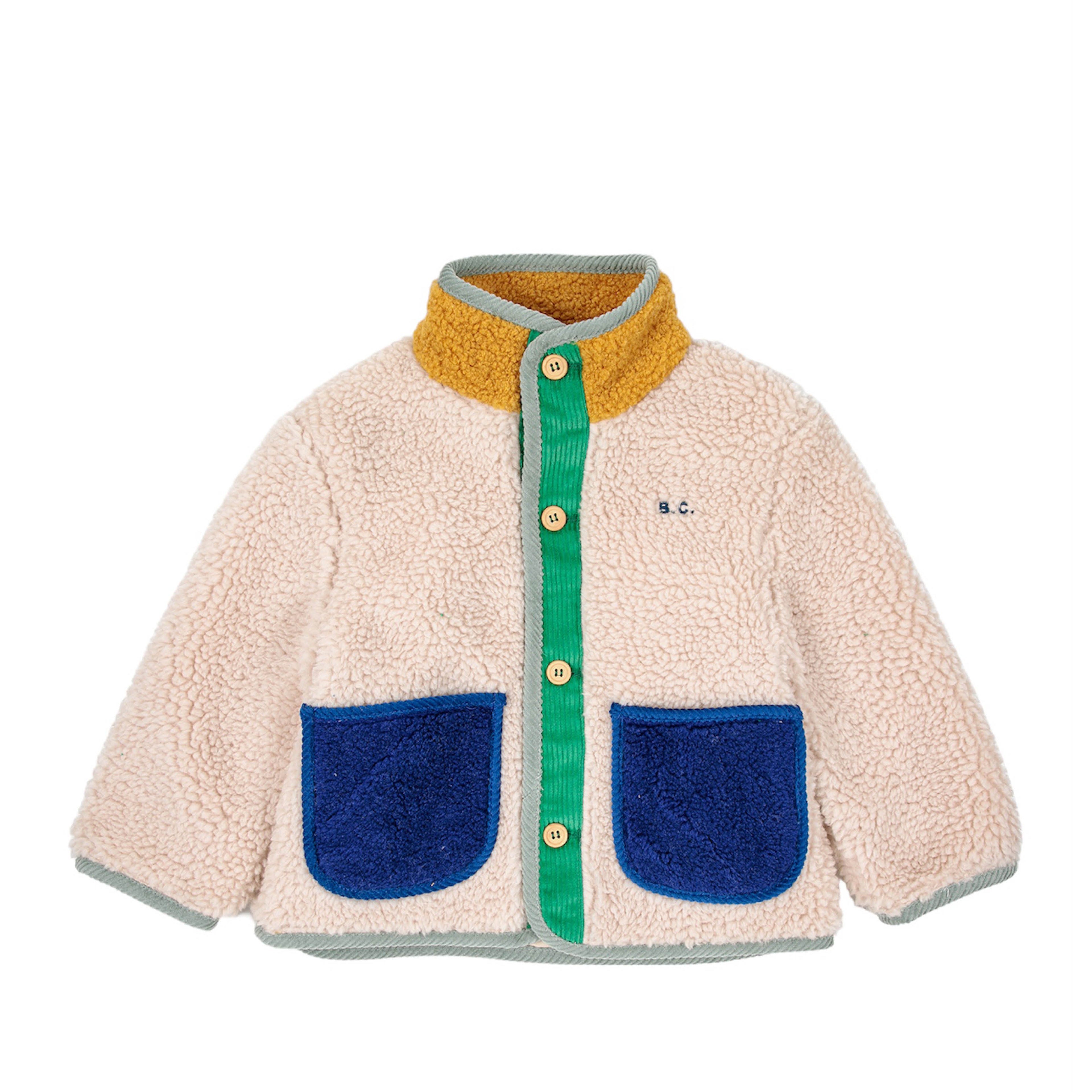 Baby Lammfelljacke in Farb-Block Optik