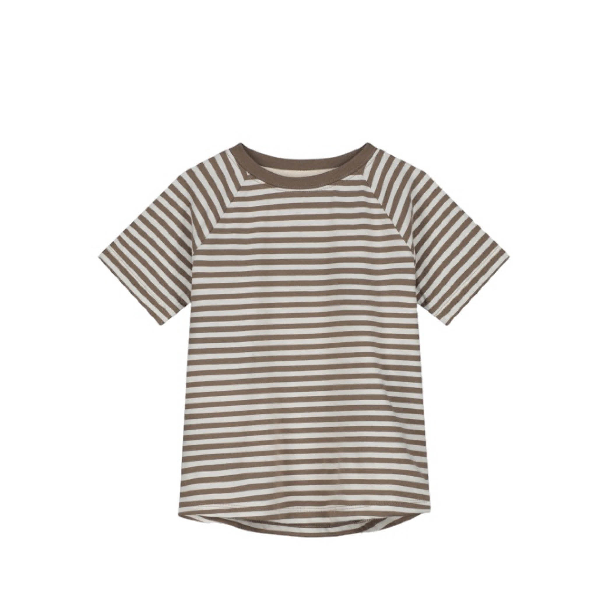 Short-sleeved T-Shirt in brownie/off white