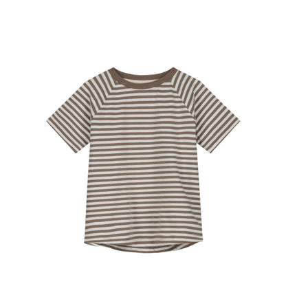 Short-sleeved T-Shirt in brownie/off white