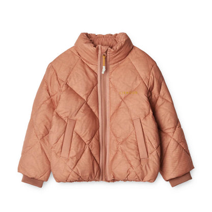 Benson Quilted Down Jacket in a tuscany rose mix