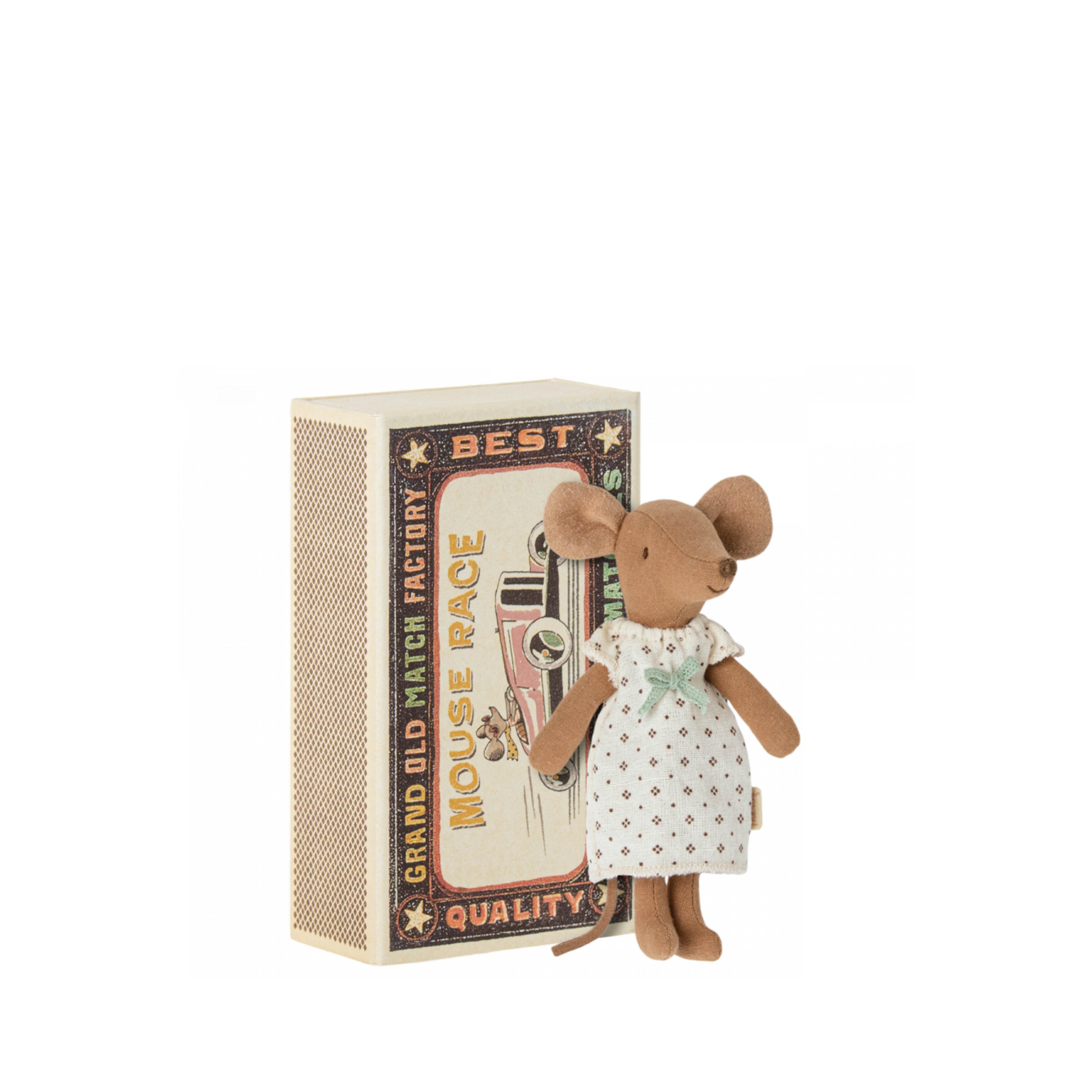 Big Sister Mouse in Matchbox, brown