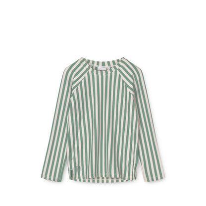 Swim shirt Noah in peppermint/crisp white striped