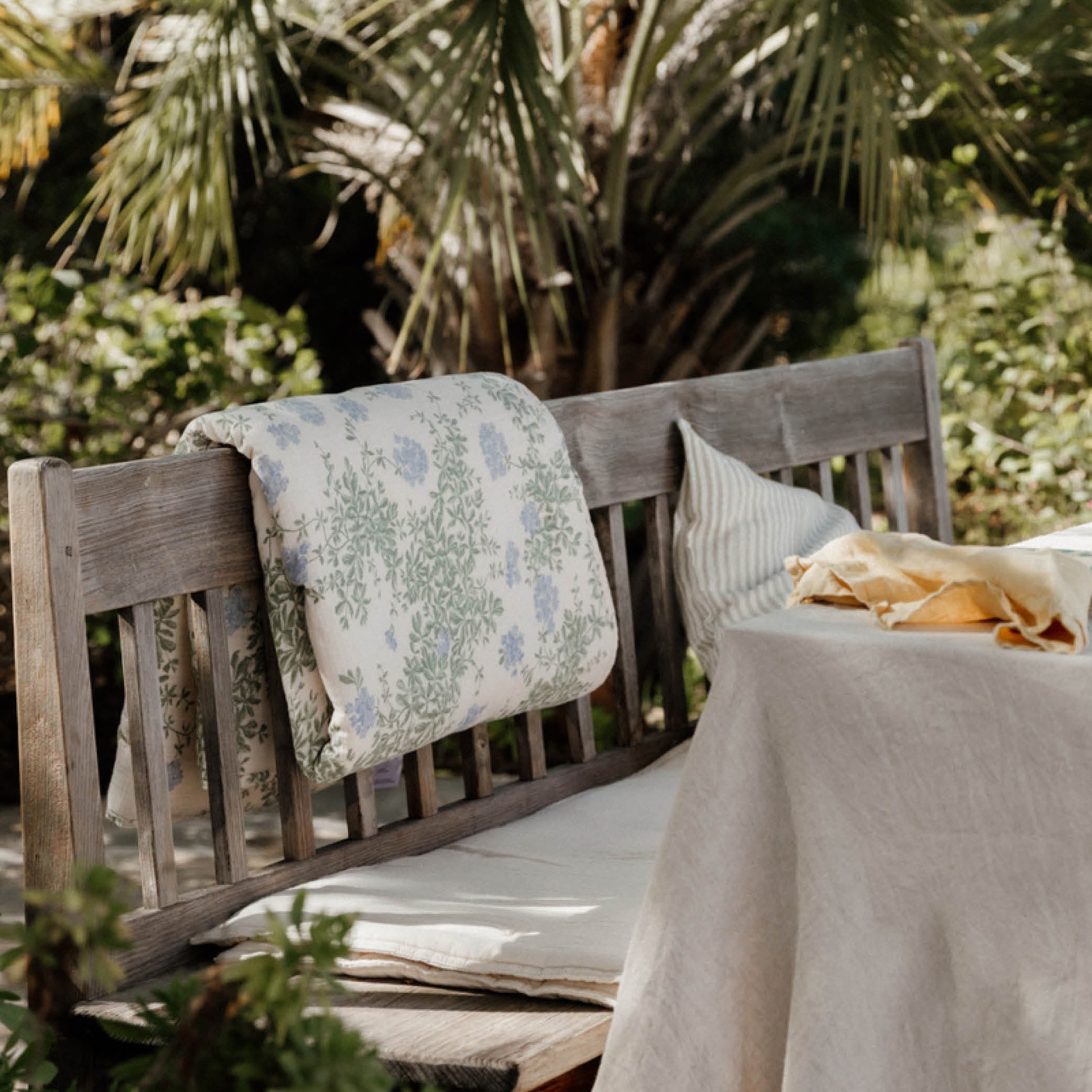 Filled Muslin Blanket in plumbago