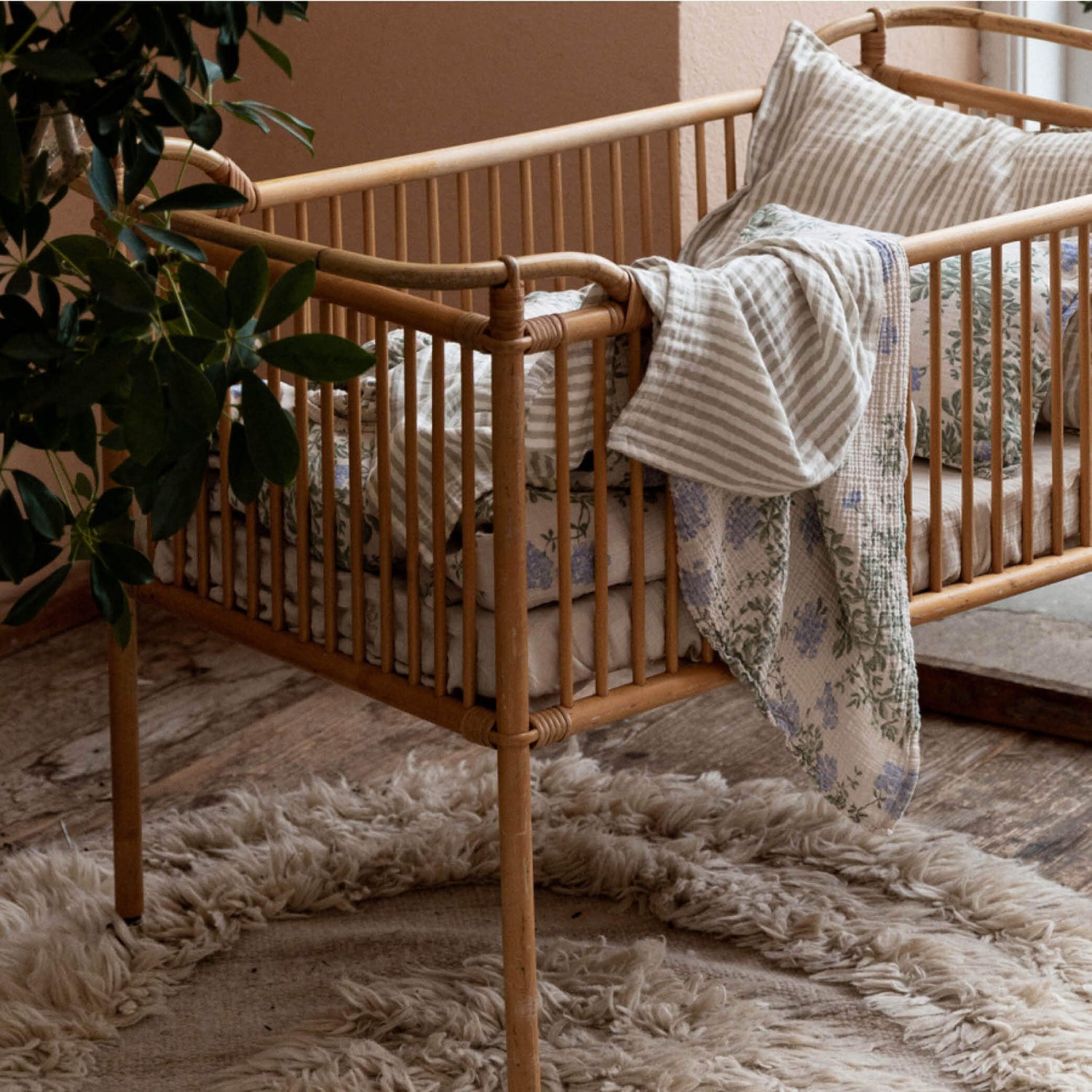 Muslin Bed Set Junior in plumbago