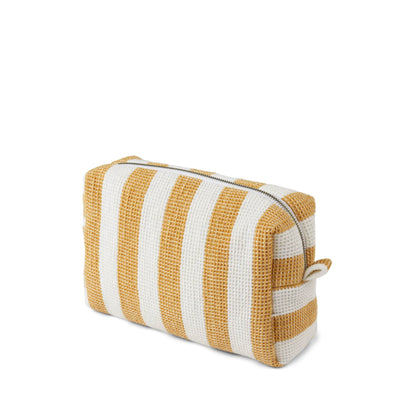 Toiletry Bag Kayla in yellow mellow/white striped