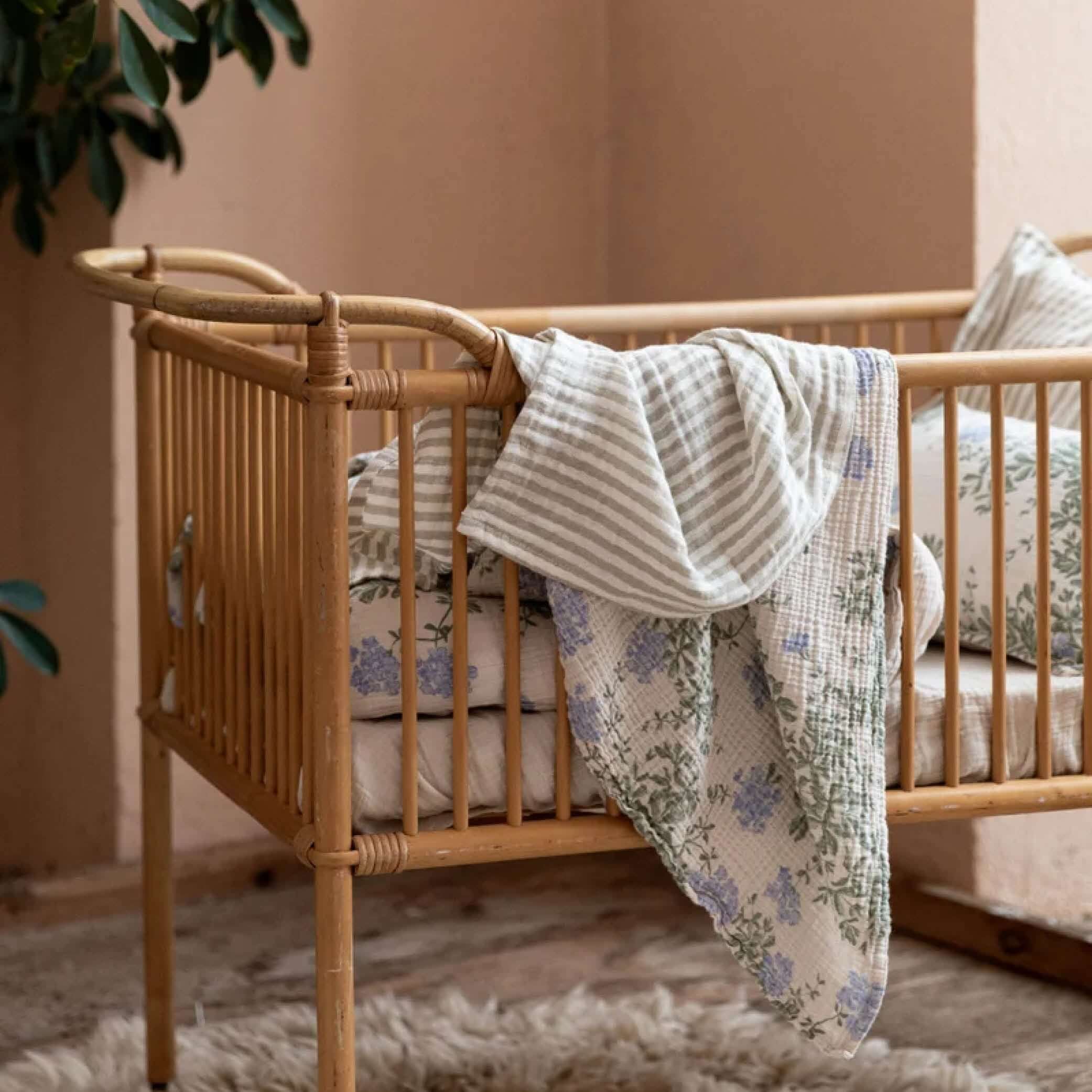 Muslin Swaddle Blanket in plumbago