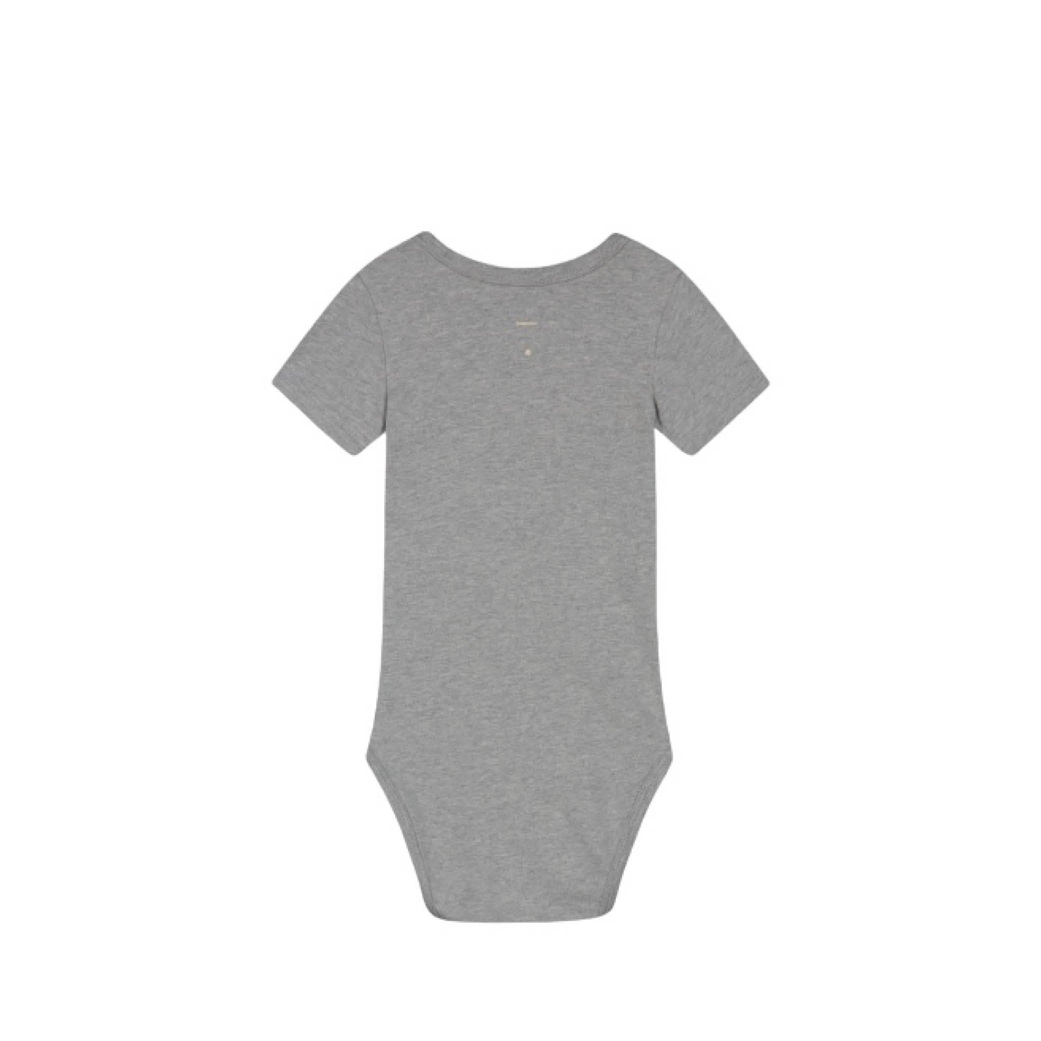 Short-sleeved Baby Body in grey melange