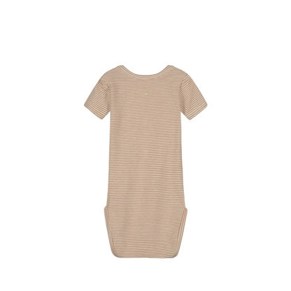 Short-sleeved Baby Body in biscuit/cream