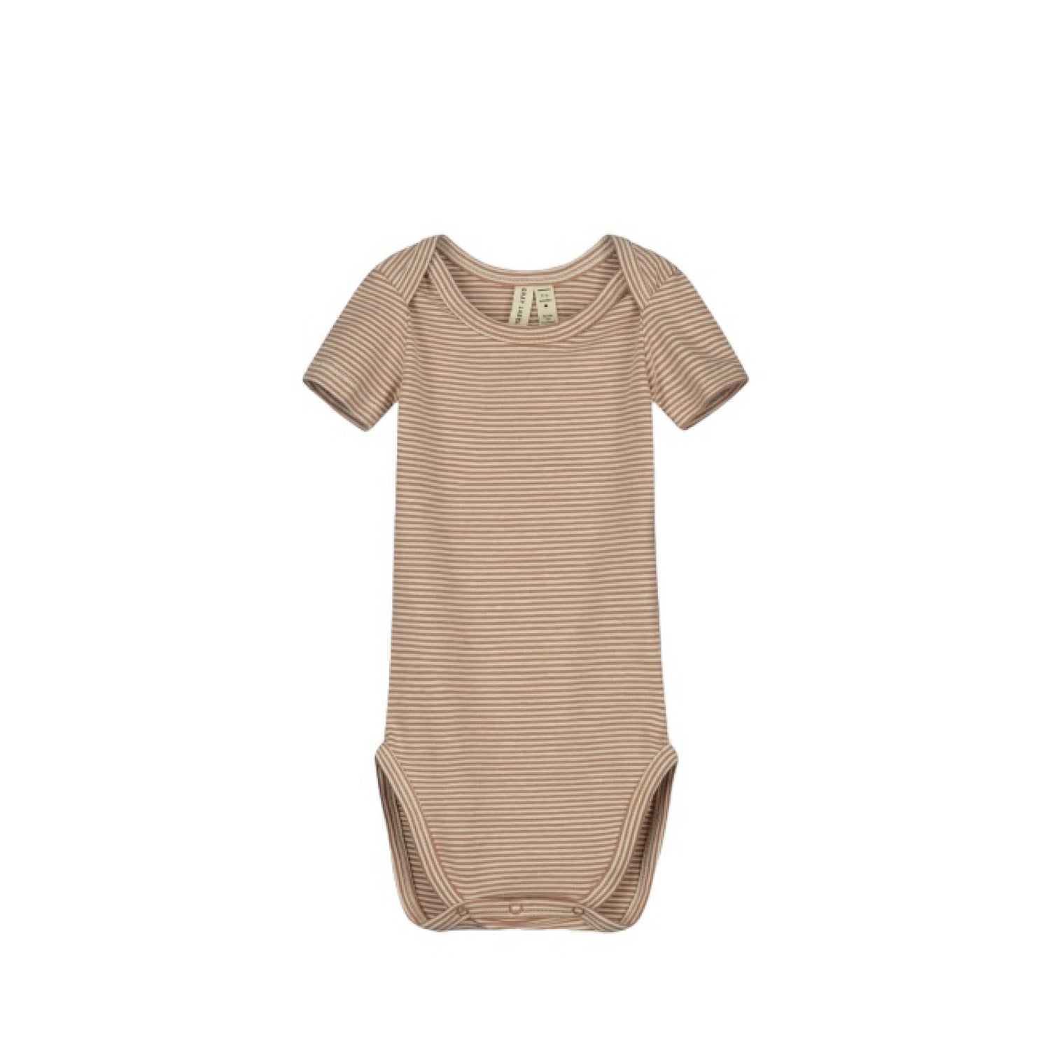 Short-sleeved Baby Body in biscuit/cream