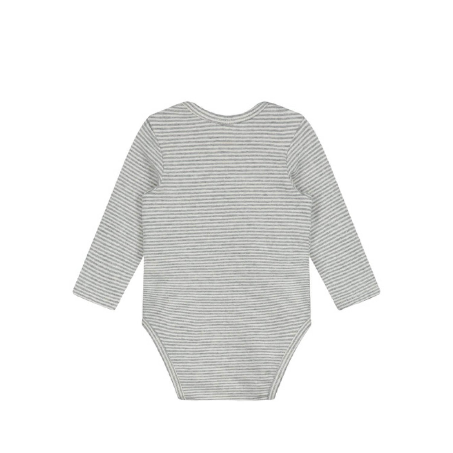 Long-sleeved Baby Body in grey melange/cream