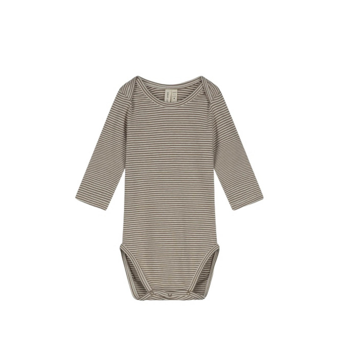 Long-sleeved Baby Body in brownie/cream