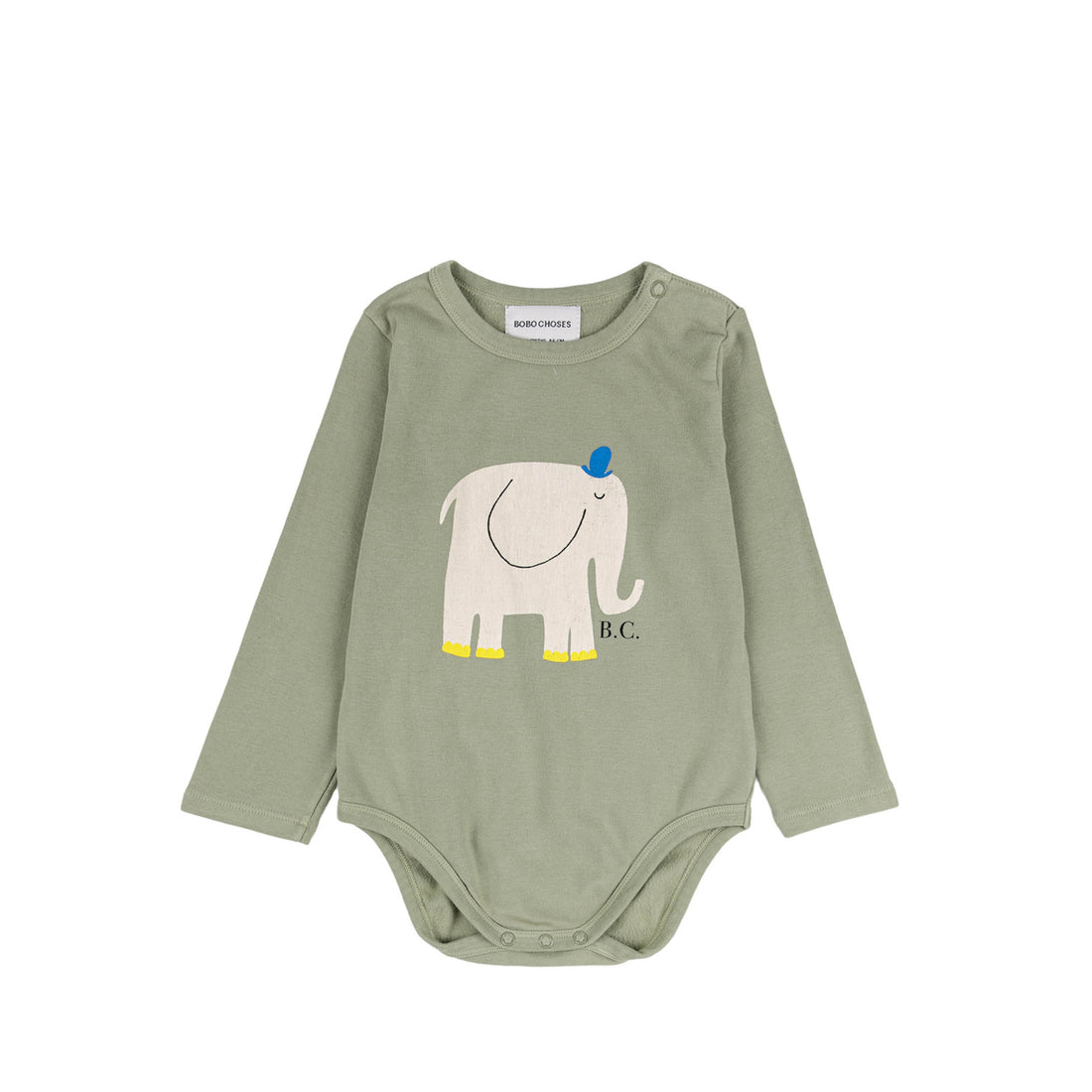 Langärmliger Baby Body mit Elefant