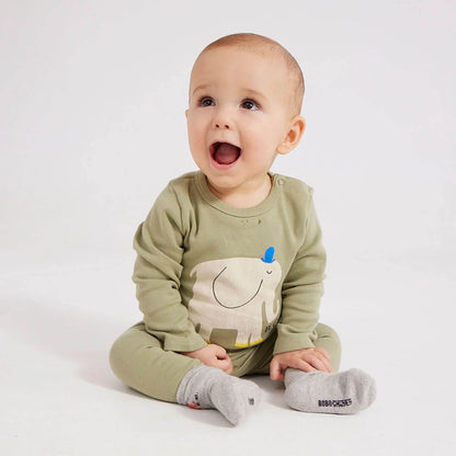 Long-sleeved Baby Body with Elephant