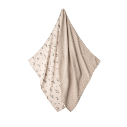 Set of 2, Muslin Swaddle in bluebell