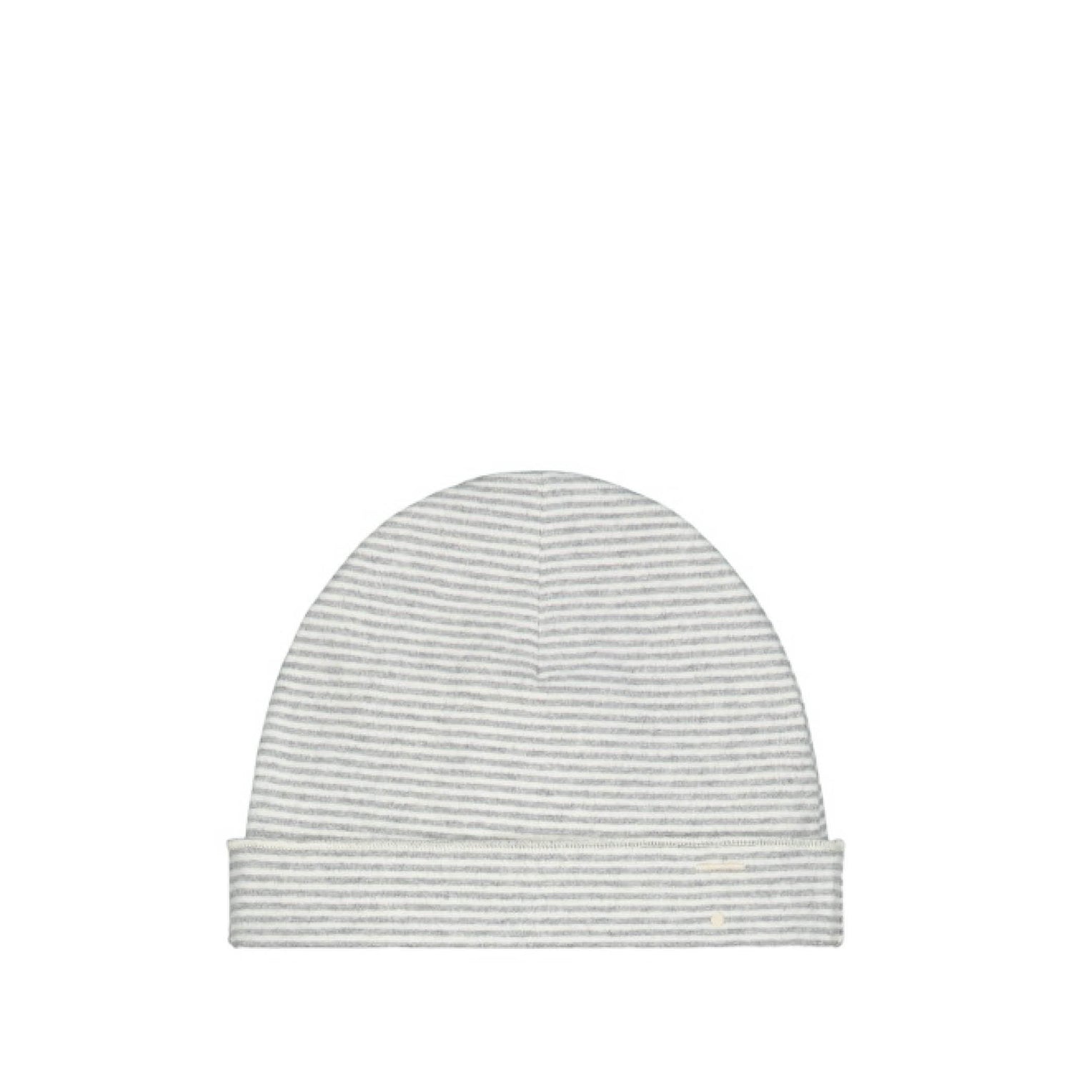 Baby Beanie in grey melange/cream