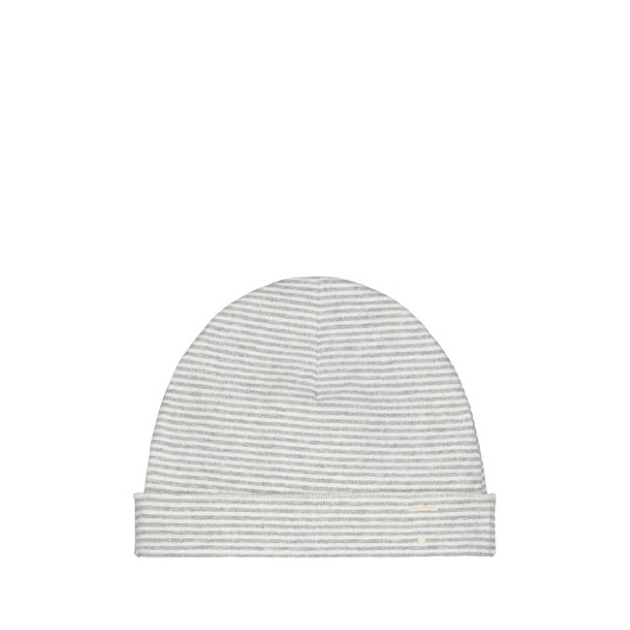 Baby Beanie in grey melange/cream