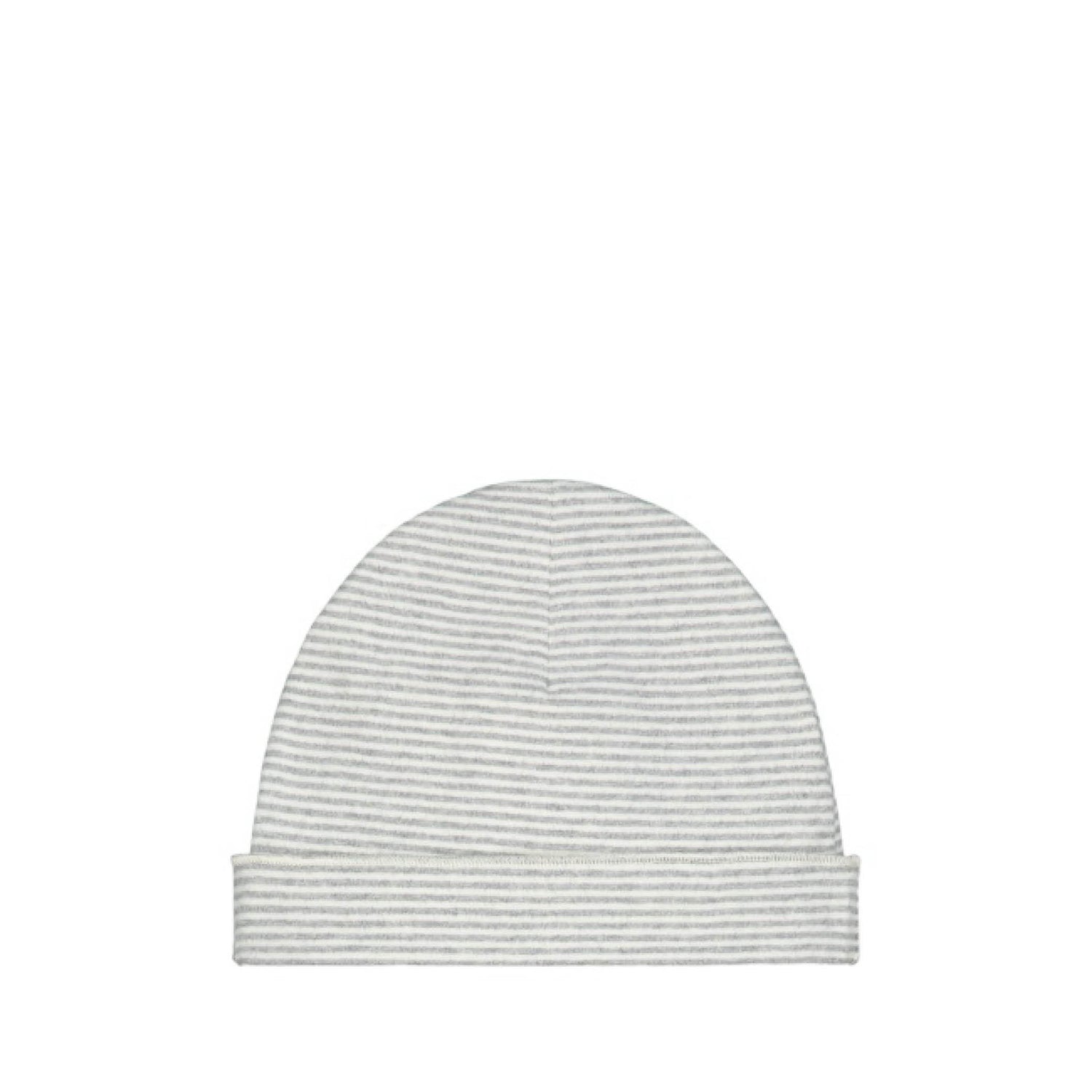 Baby Beanie in grey melange/cream