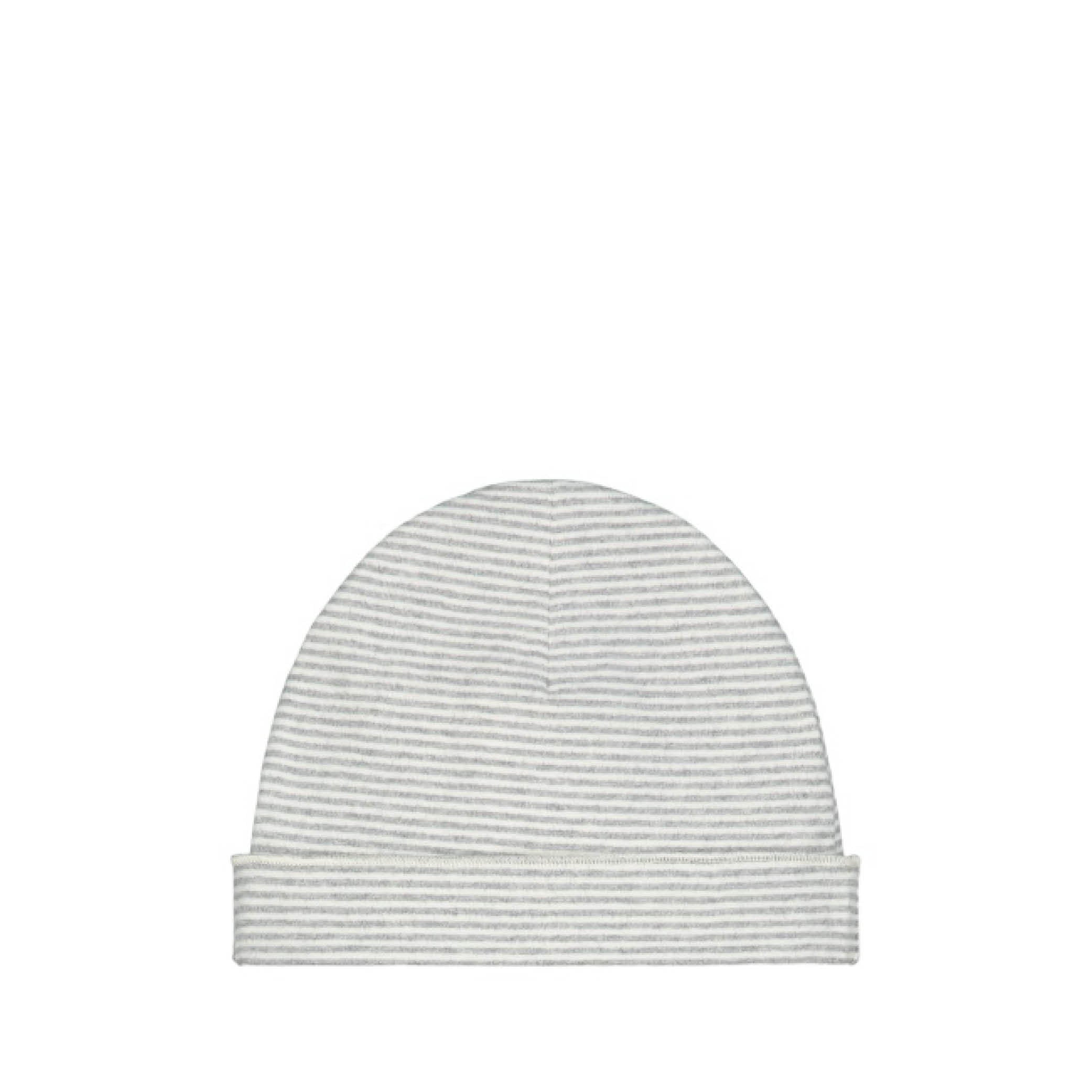 Baby Beanie in grey melange/cream