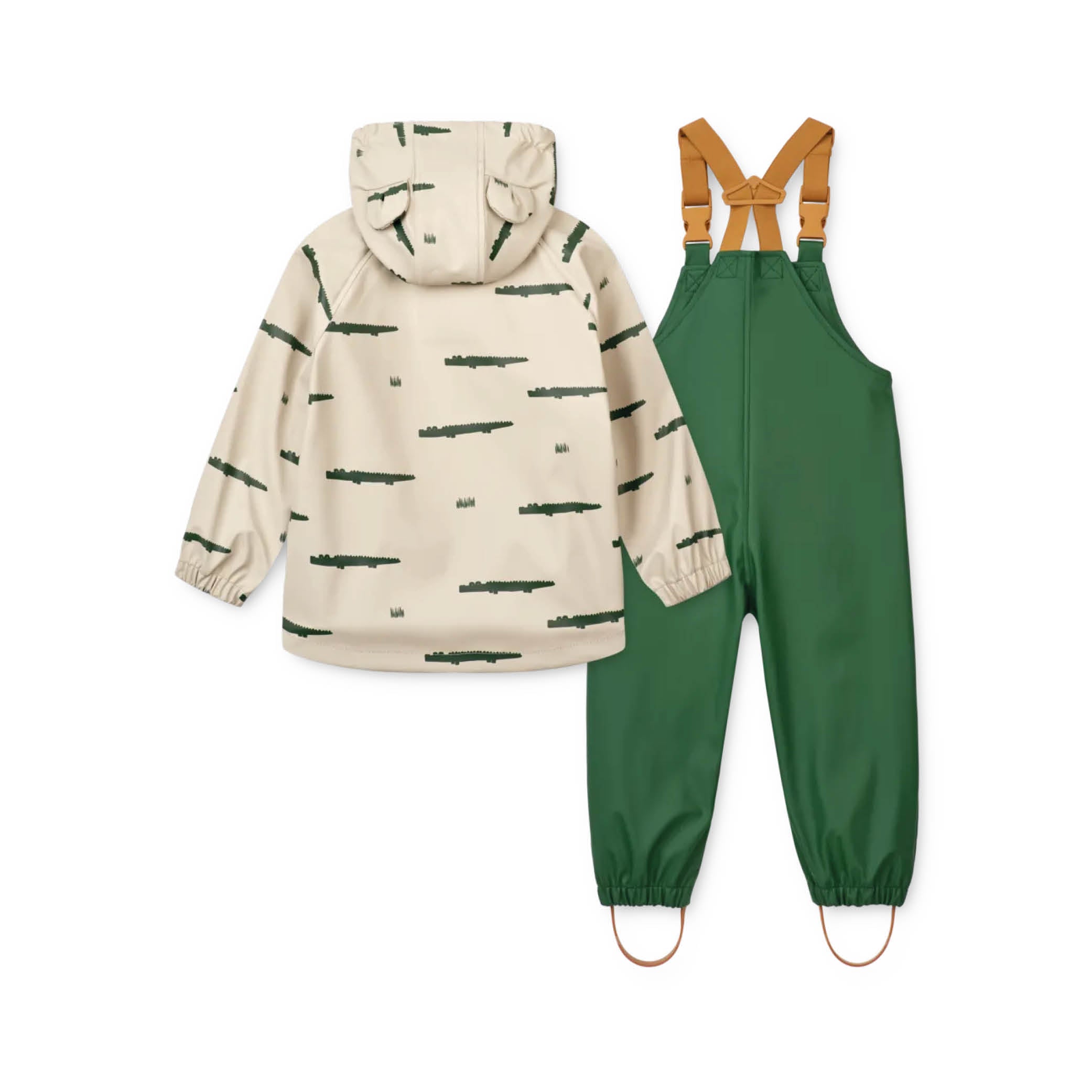 Set of 2, Rain jacket and -trousers Melodi in crocodile/sandy