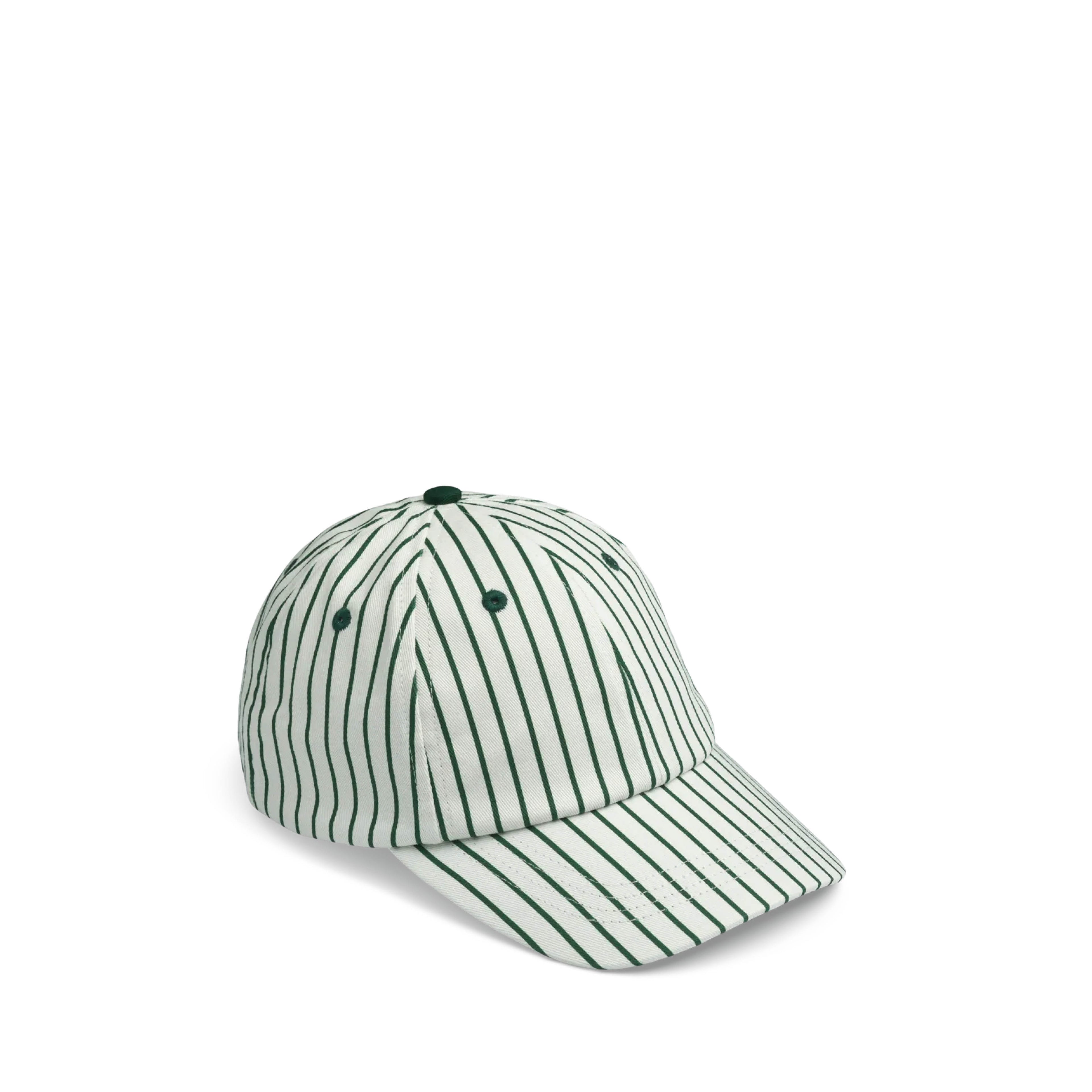 Danny Cap in garden green/creme de la creme striped